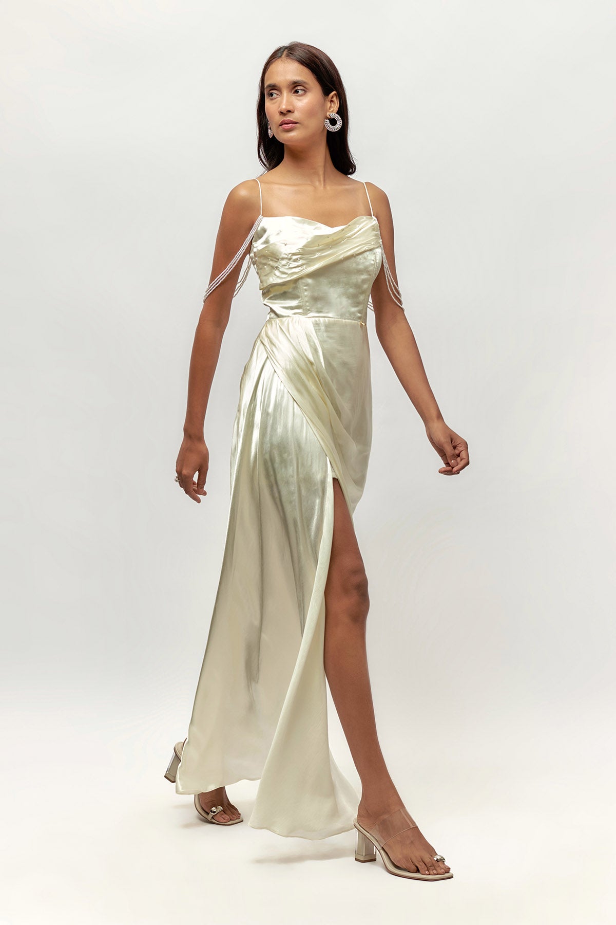 Off-White Sleeveless Maxi Dress