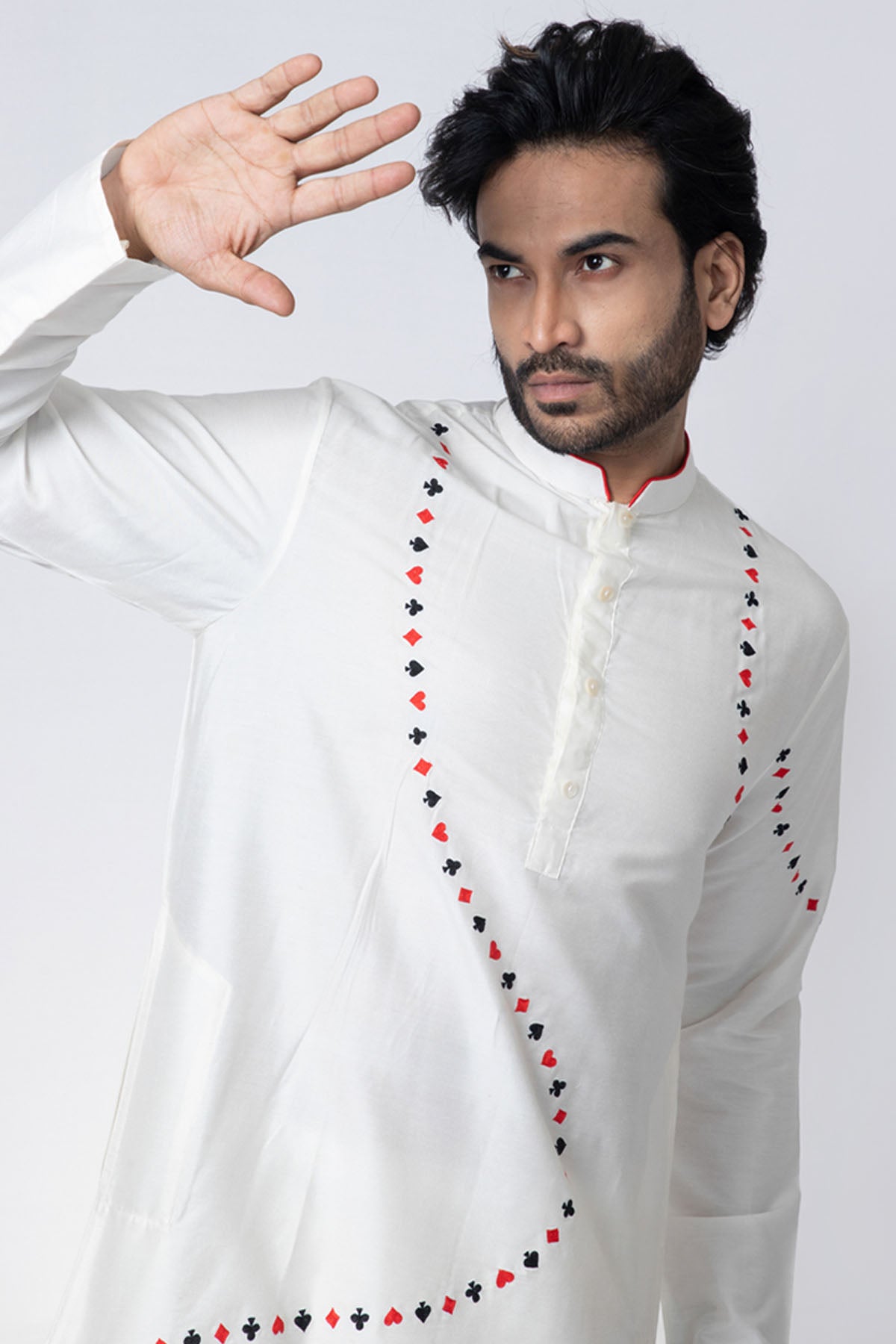 Off-white Cotton Silk Kurta Set