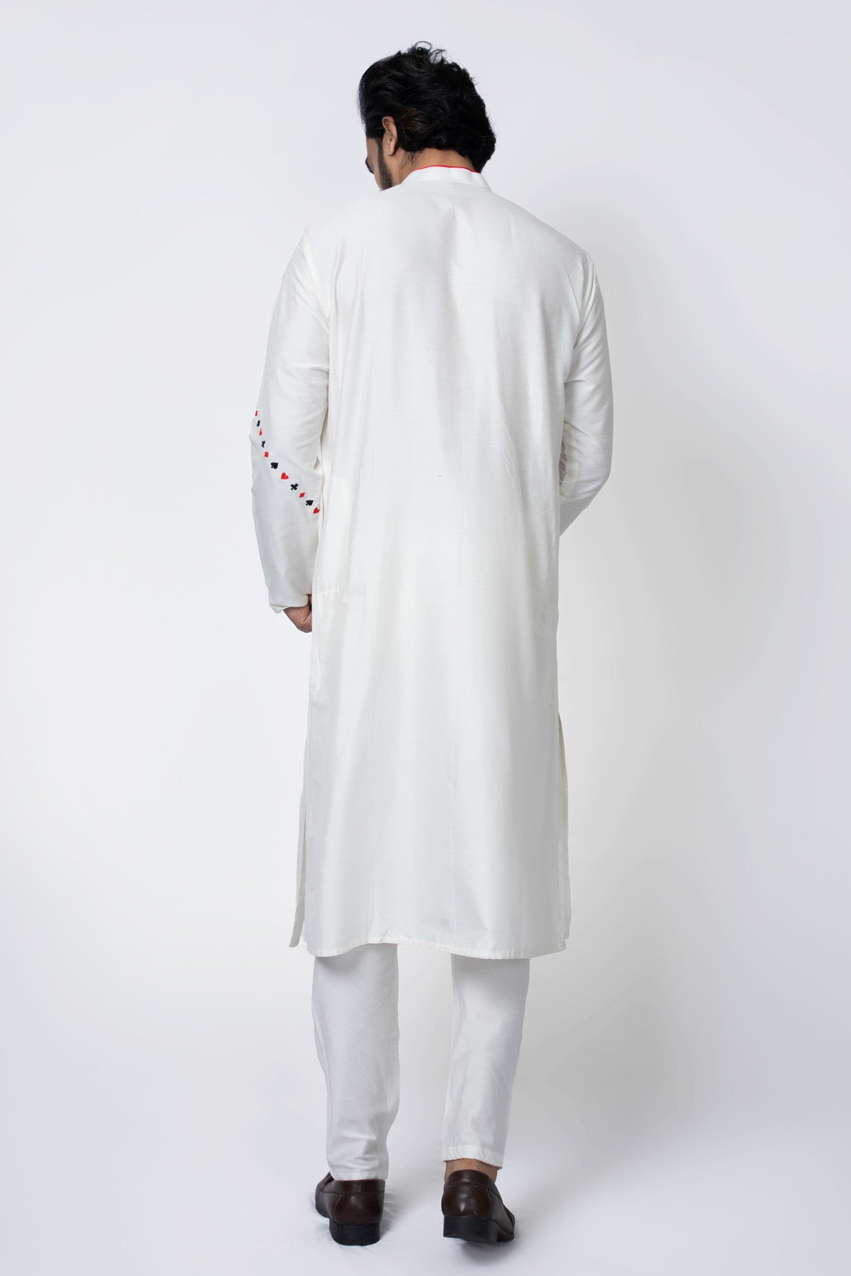 Off-white Cotton Silk Kurta Set