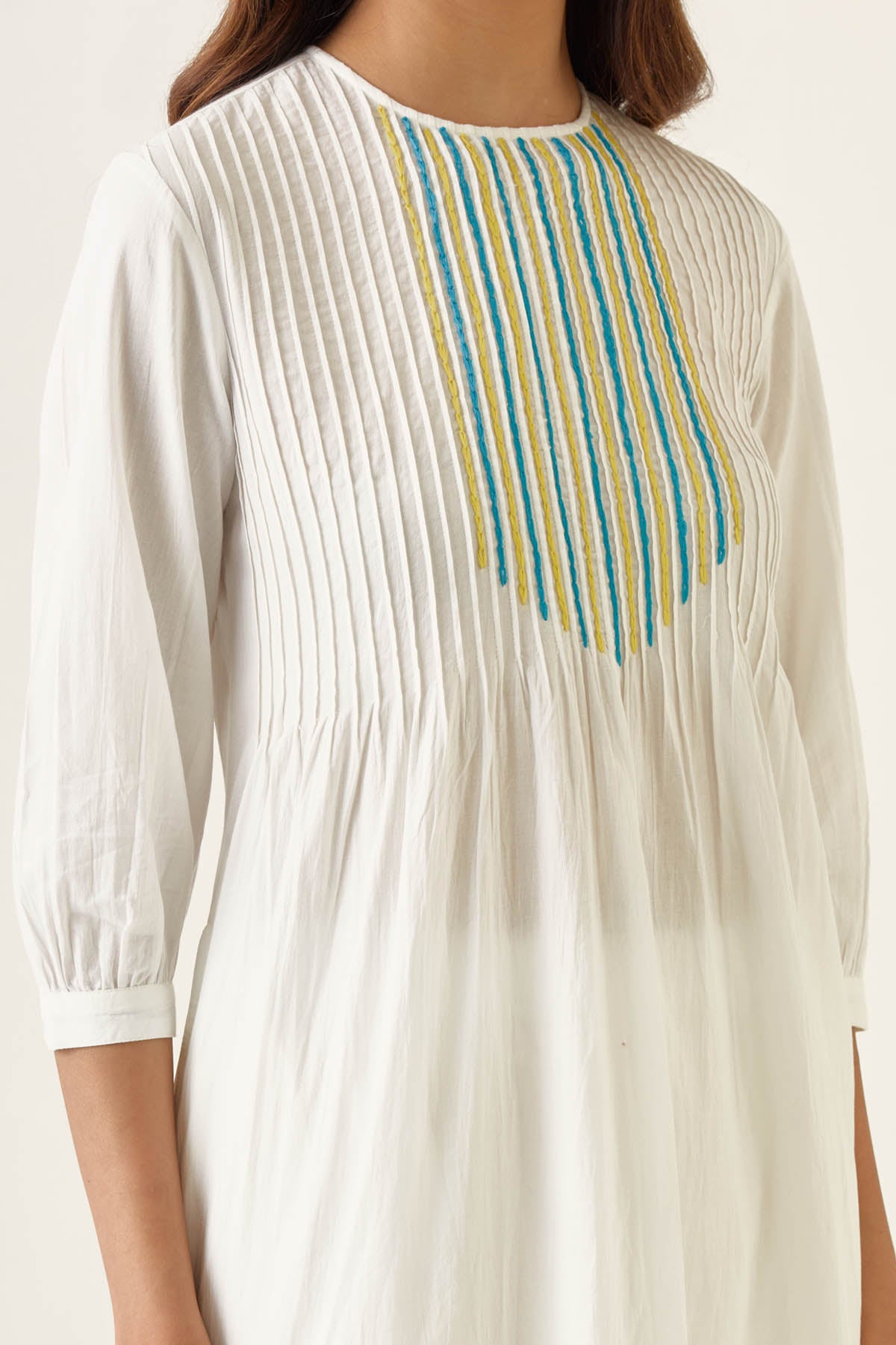 Off-white Embroidered Kurta Set
