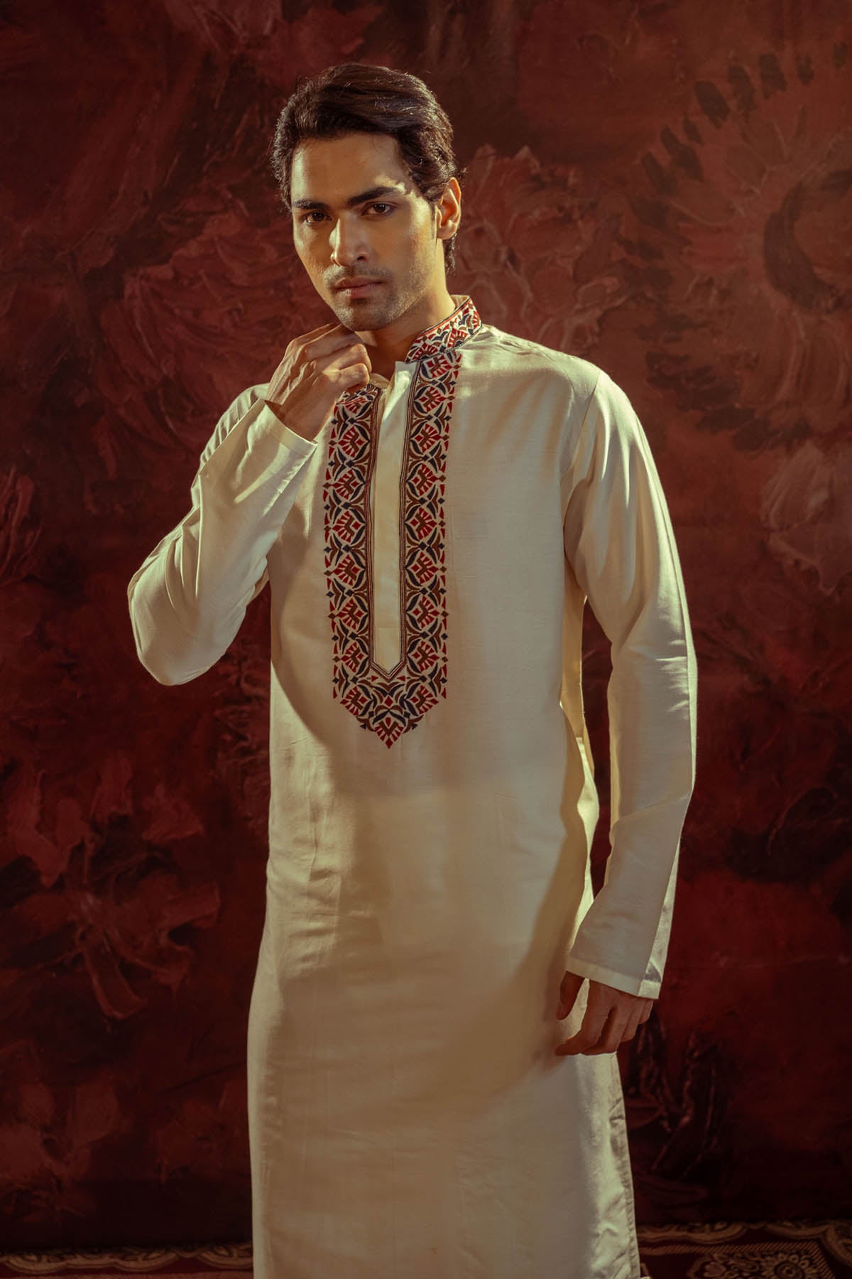 Off White Cotton Kurta Set