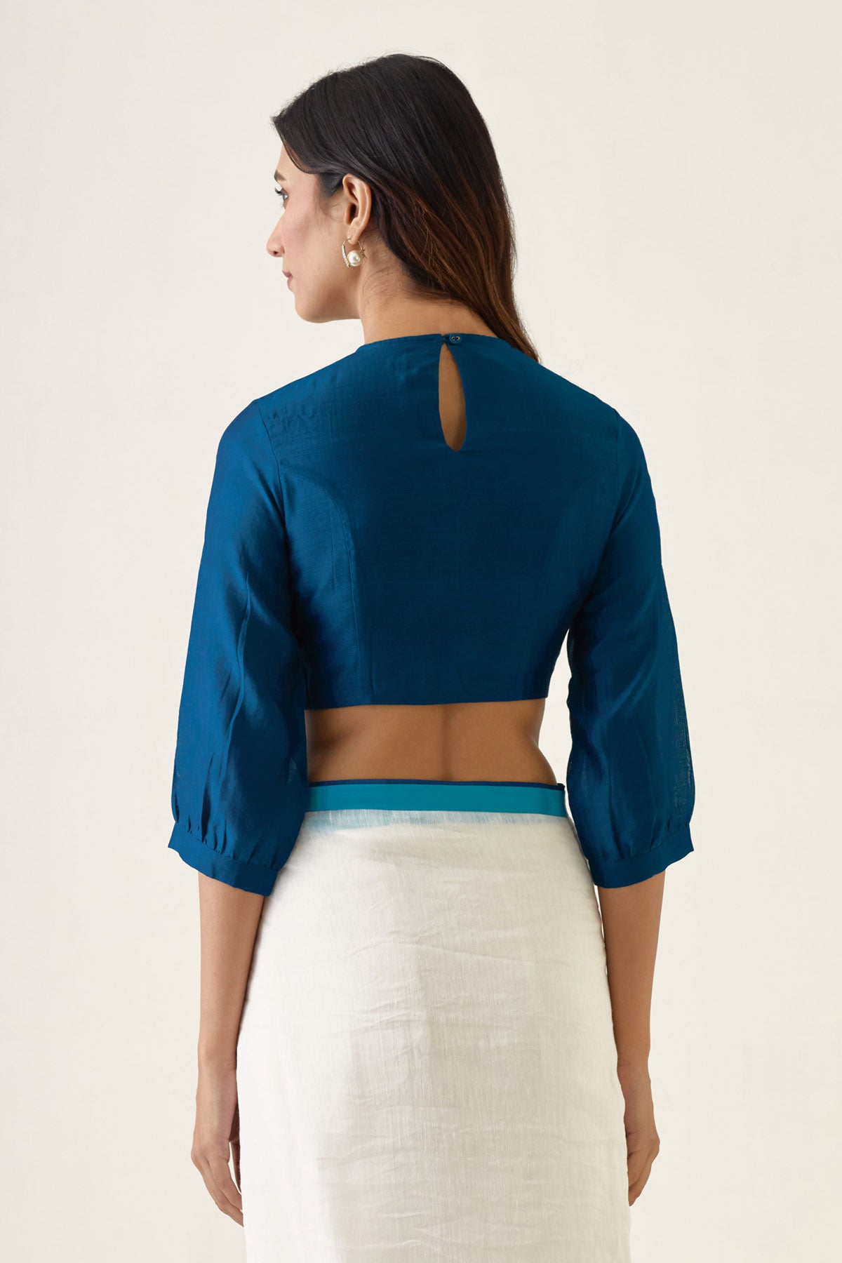 Off-white Linen Silk Saree