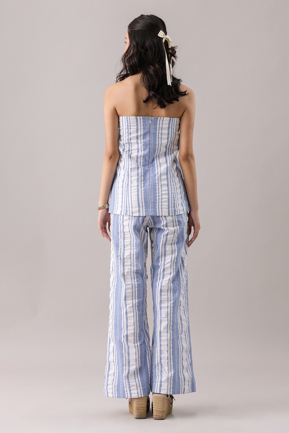 Off Shoulder Blue Co-ord Set