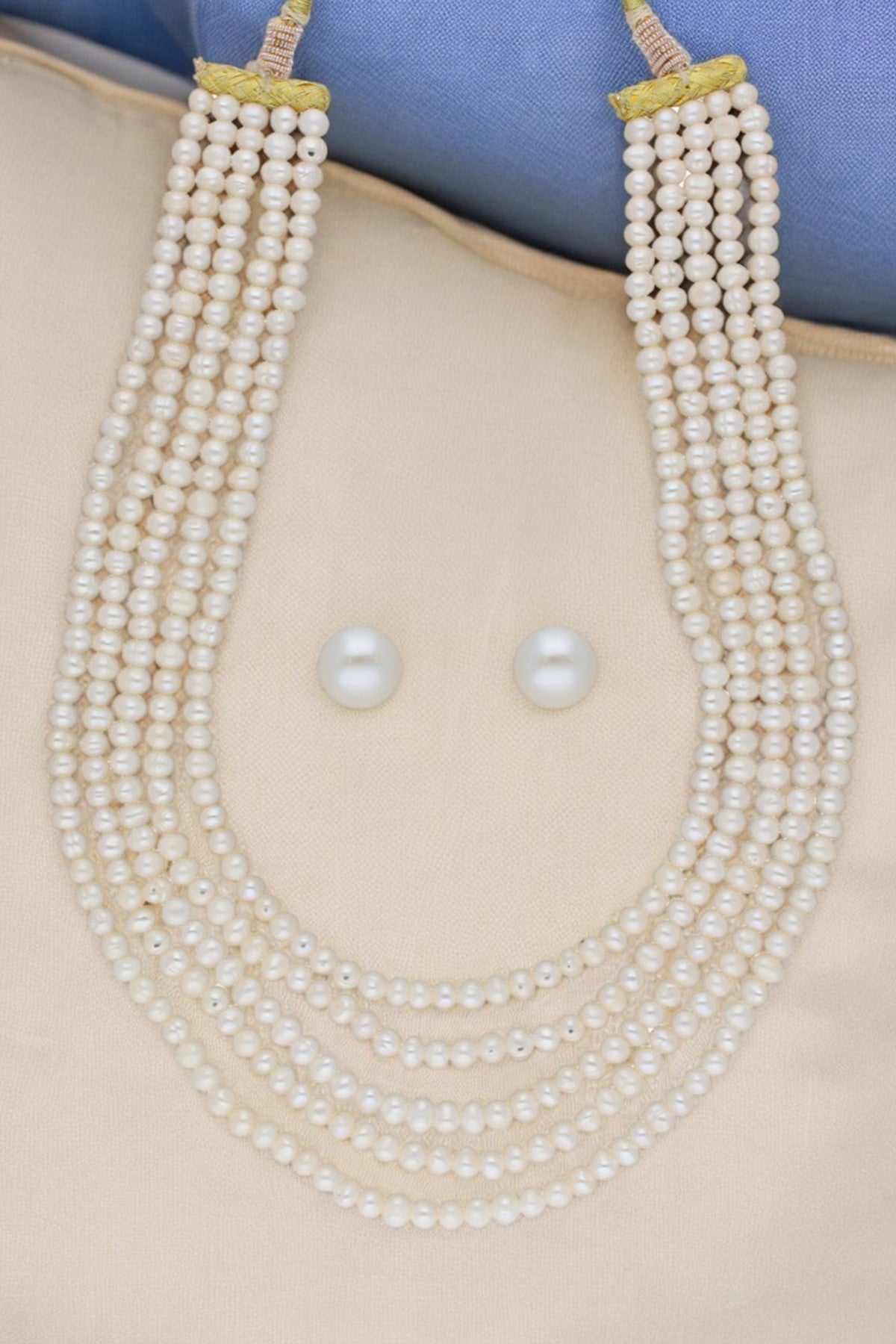 Buy Off White Five Line Jewellery for women by J Pearls online available at scrollnshops