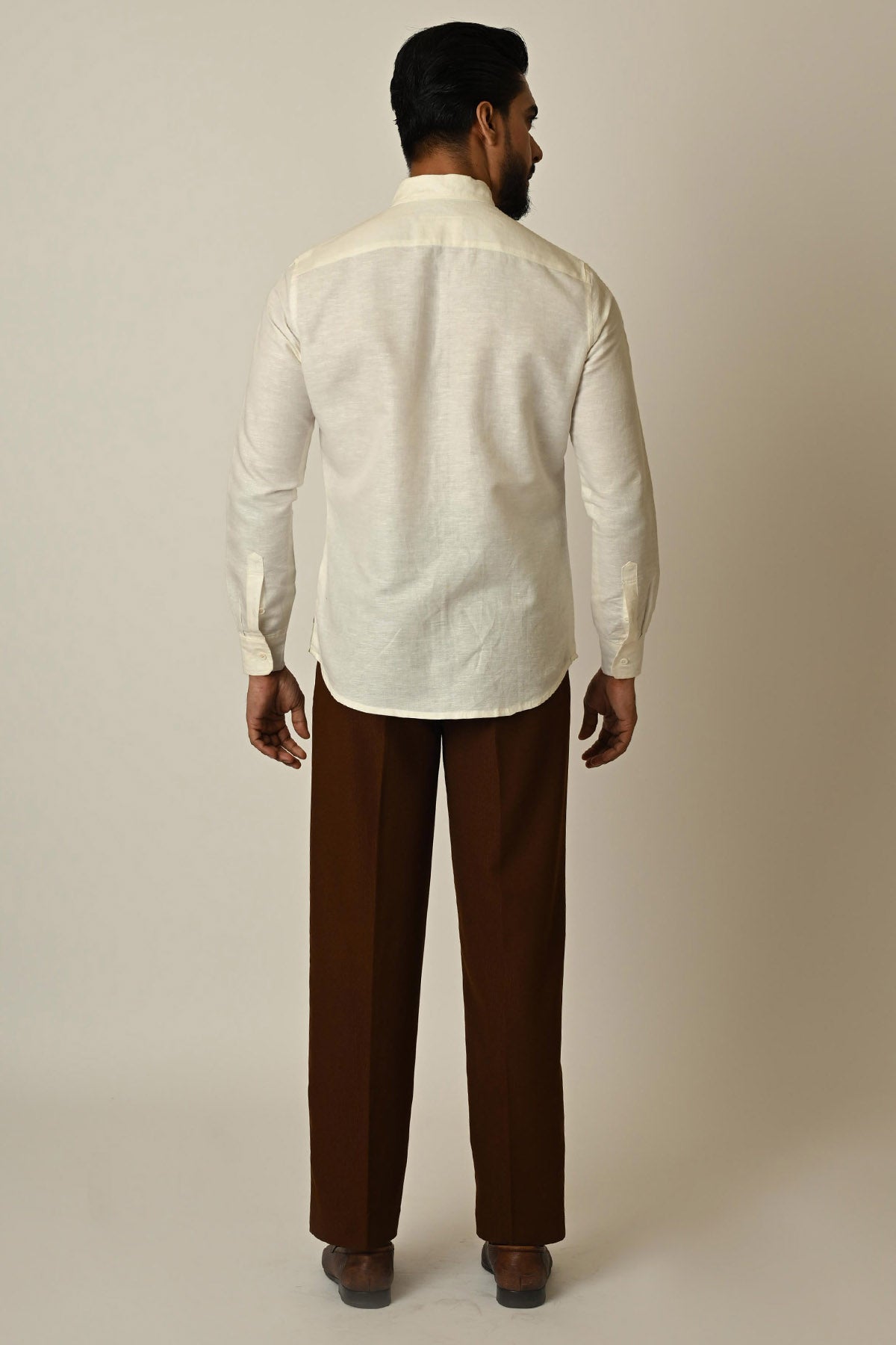 Off White Linen Thread Shirt