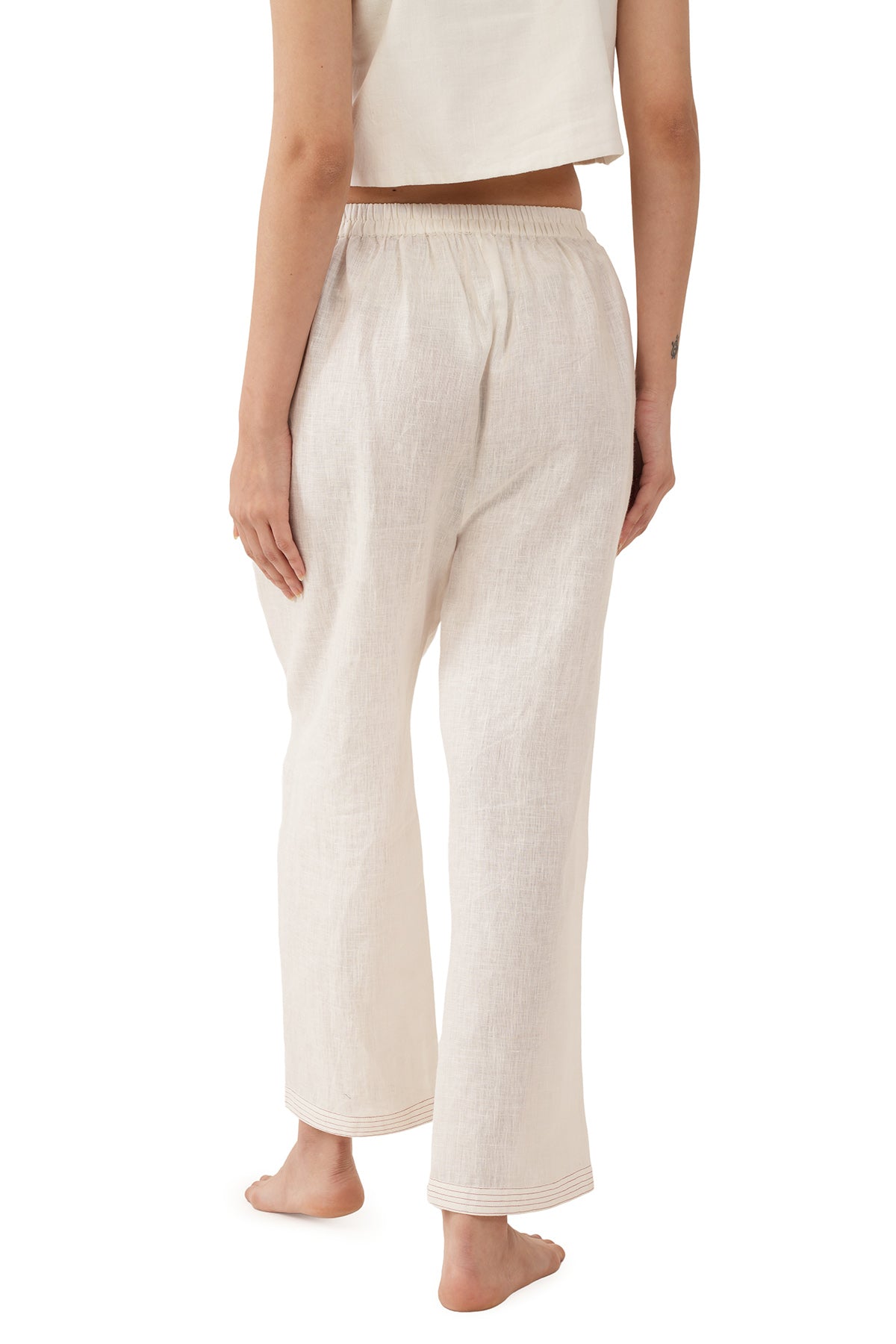 Off White Linen Top And Pants