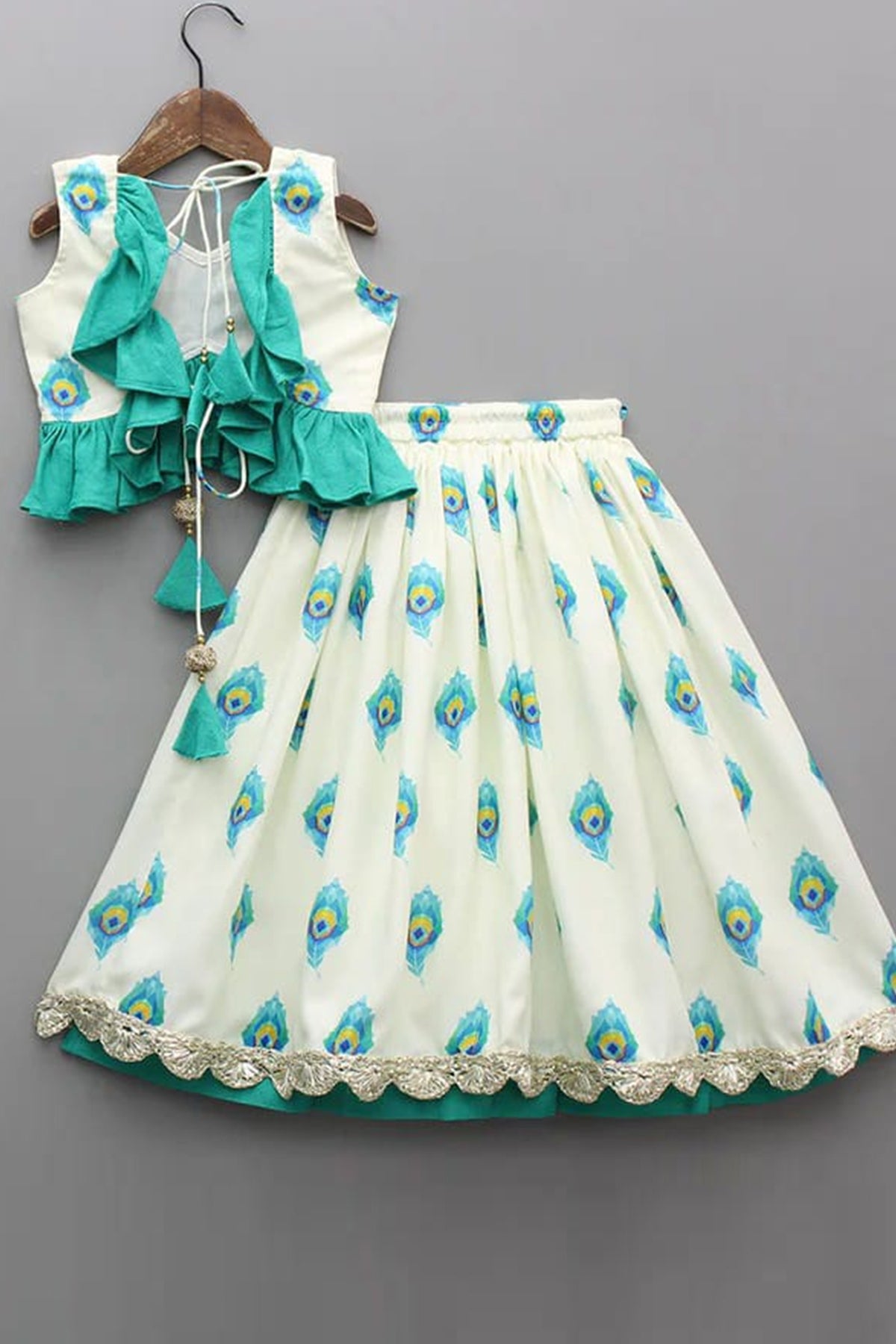 Off White Mor Pankh Lehenga Set
