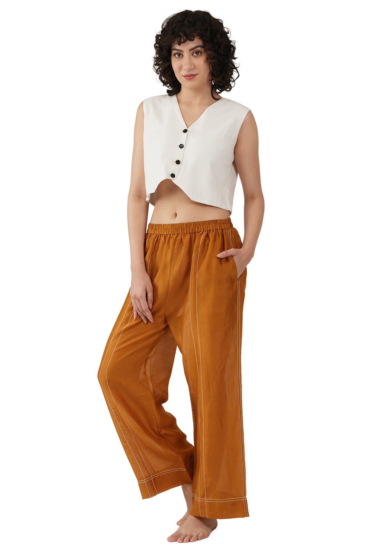 Off White Rust Linen Fusion Set