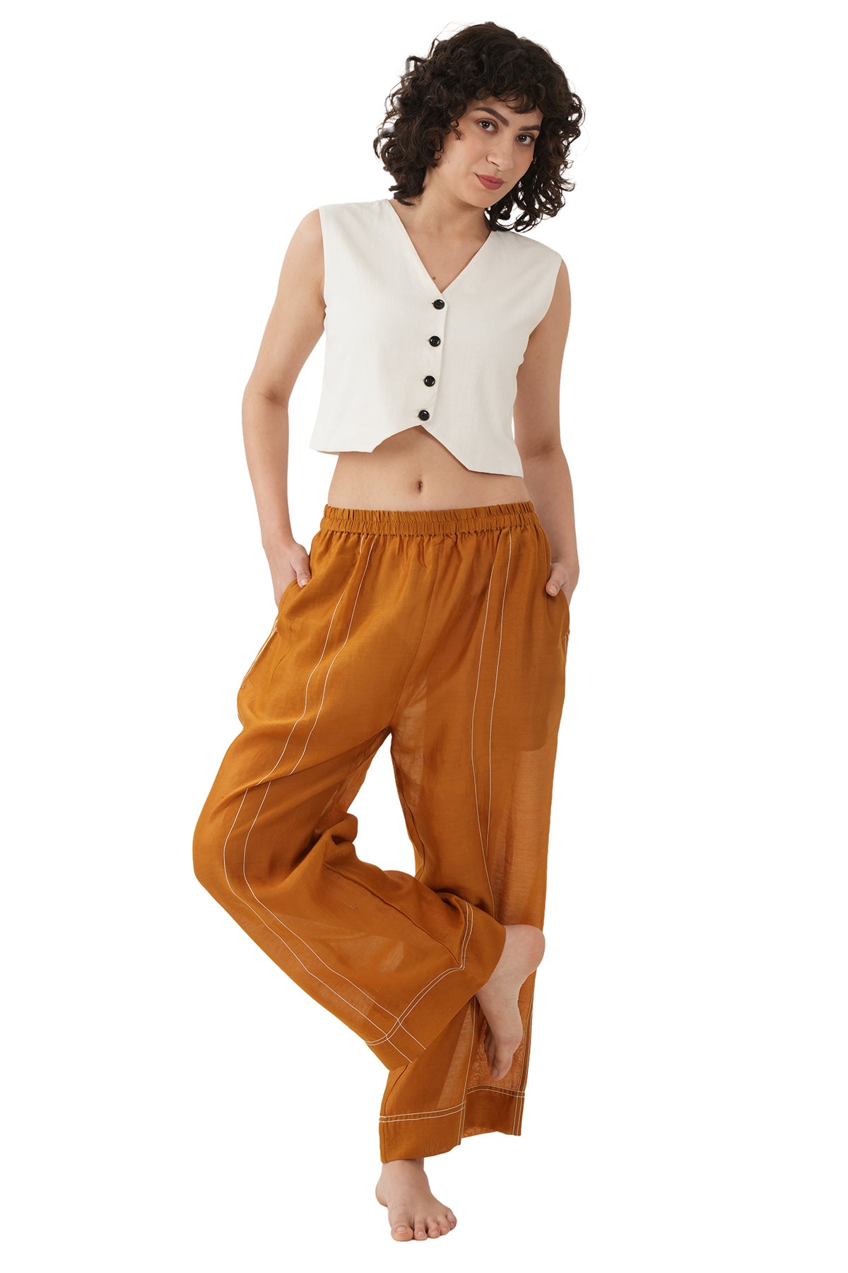 Off White Rust Linen Fusion Set