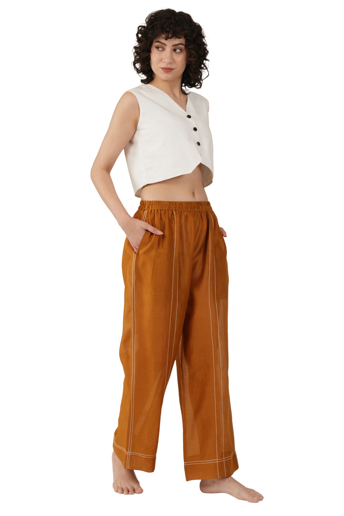 Off White Rust Linen Fusion Set