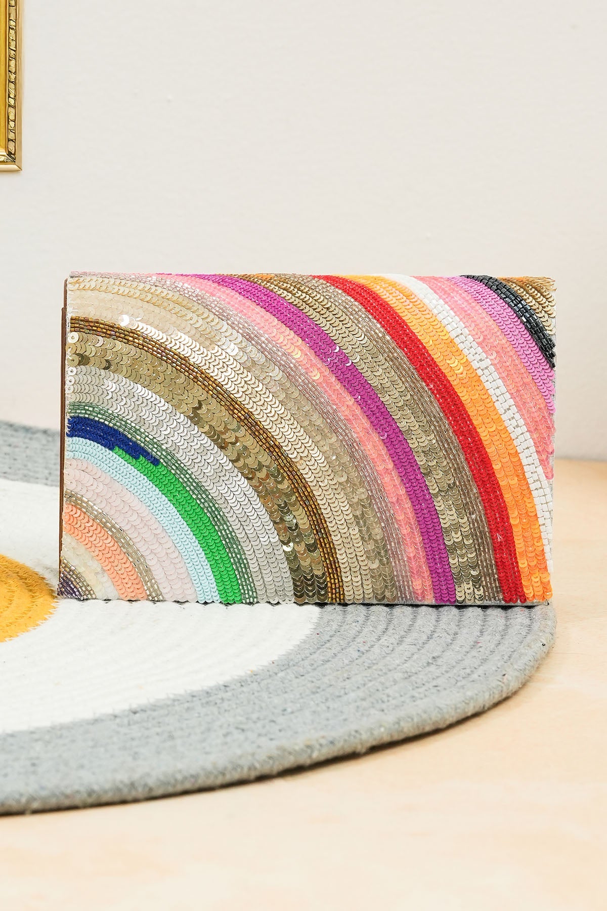 Buy Off White Sequins Work Clutch for women by the Purple sack online available at scrollnshops