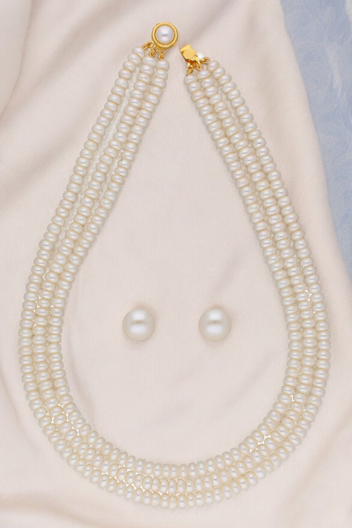 Buy Off White Three Line Jewellery for women by J Pearls online available at scrollnshops