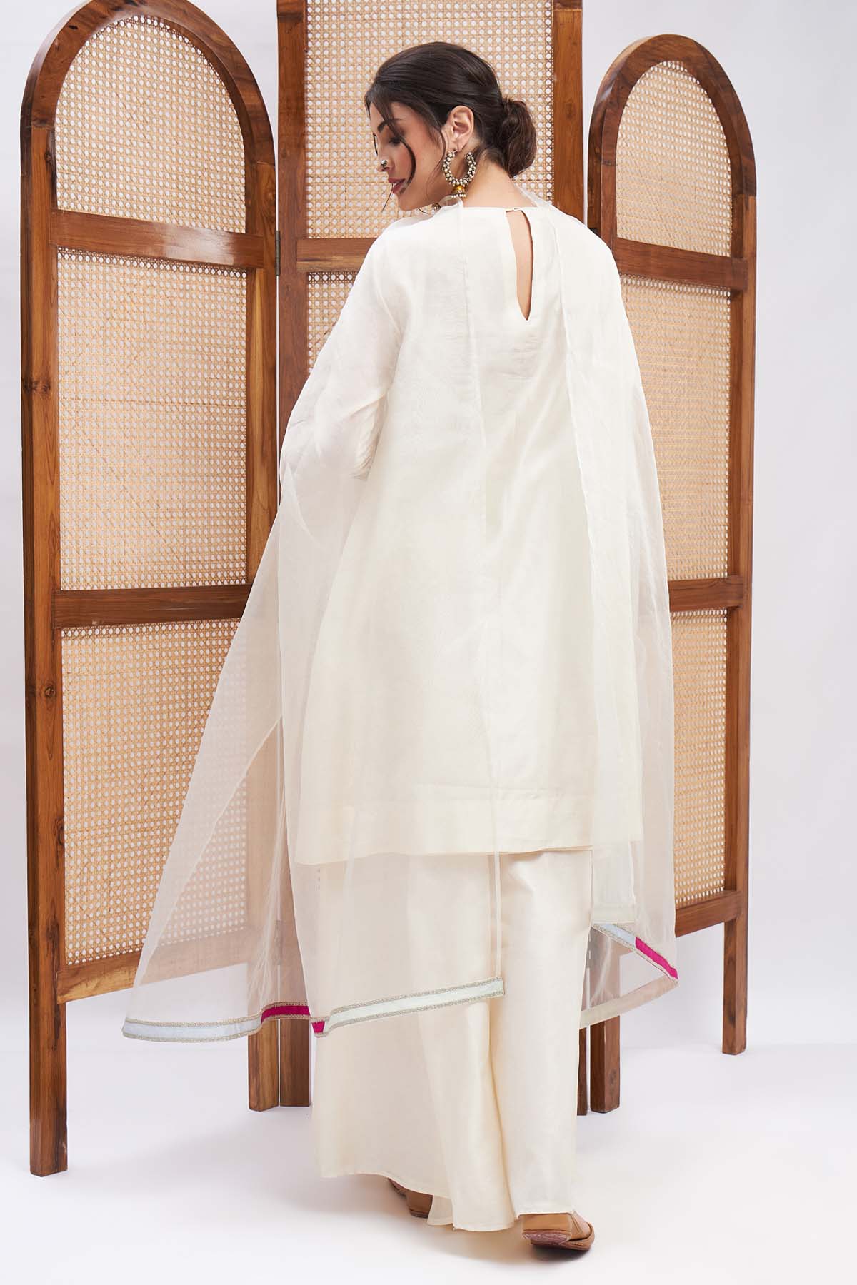 Offwhite Chanderi Zari Kurta Set