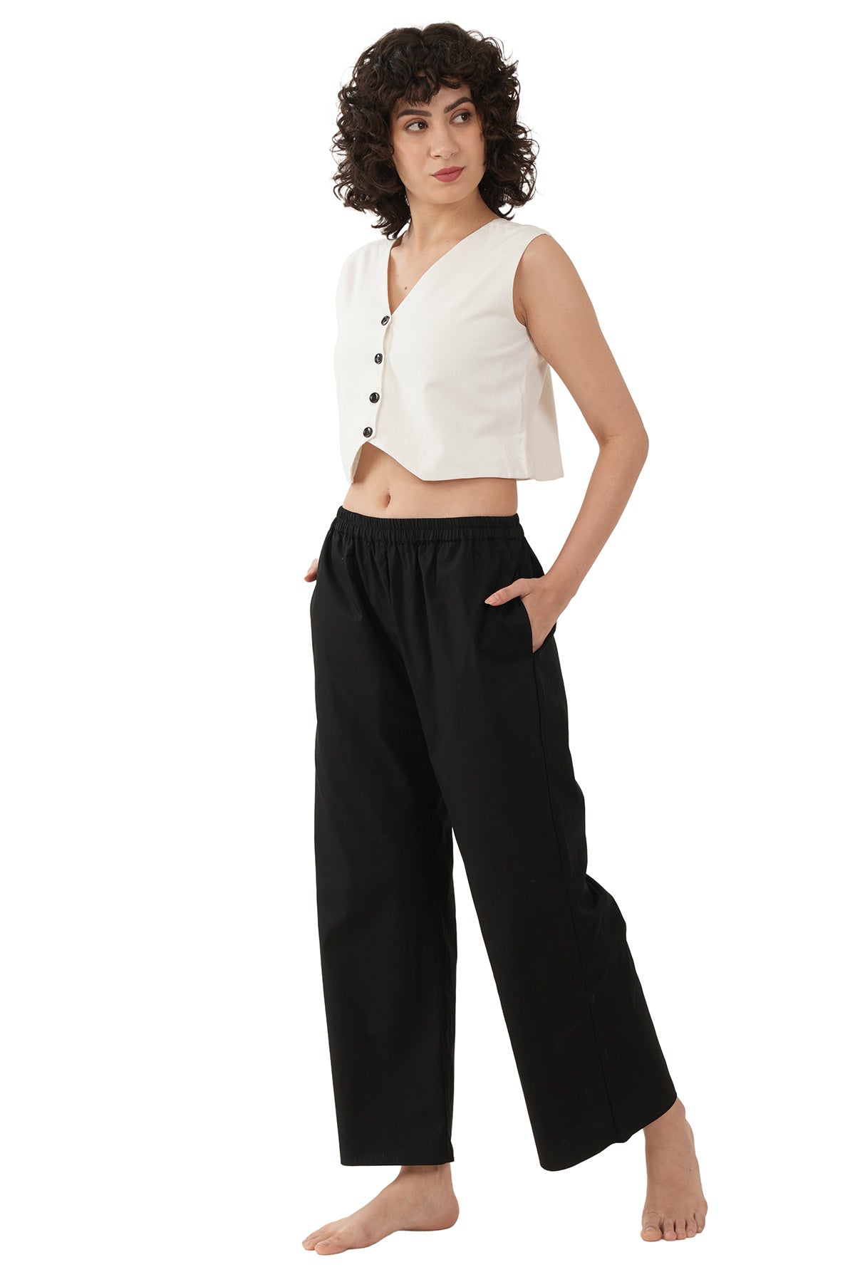 Offwhite Black Linen Fusion Set