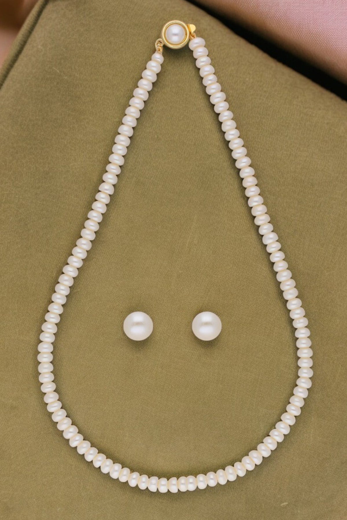 Buy Offwhite Button Shape Jewellery for women by J Pearls online available at scrollnshops