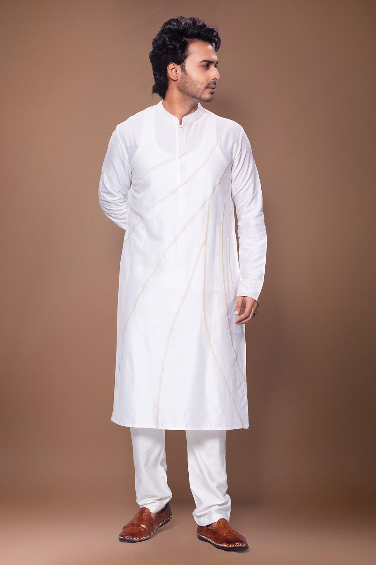 Buy Offwhite Desert Line Kurta Pant for men by Priyanka Haralalka online available at scrollnshops