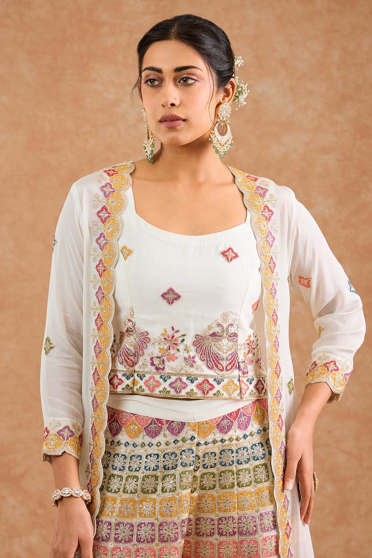 Offwhite Multi Thread Kurta Set