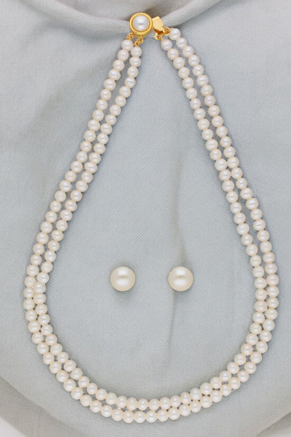 Buy Offwhite Two Line Jewellery Set for women by J Pearls online available at scrollnshops