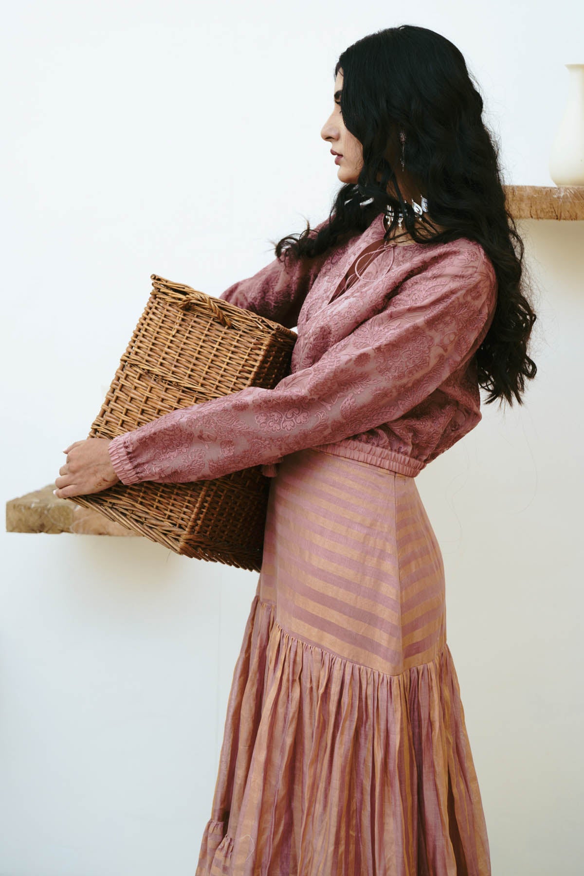 Old Rose Anarkali & Jacket Set