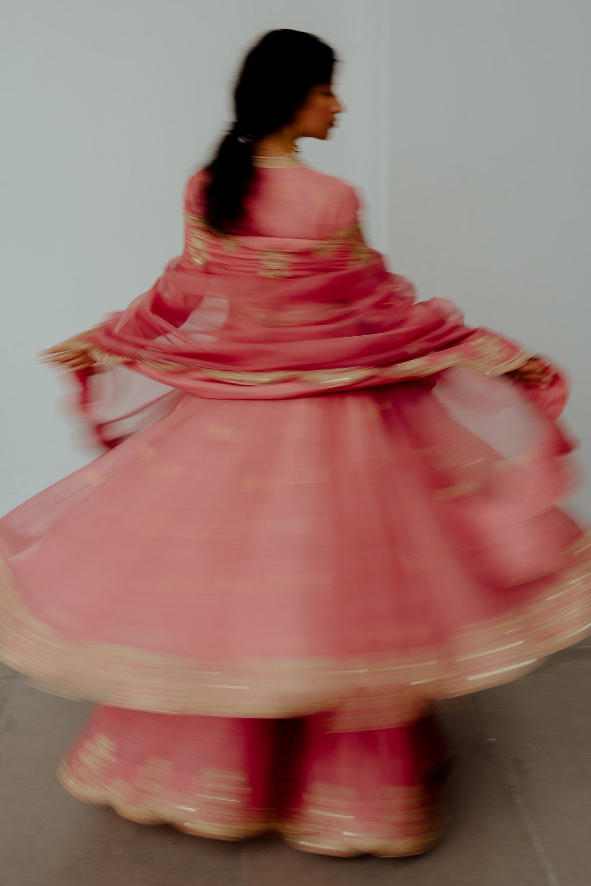 Old Rose Embroidered Anarkali Set