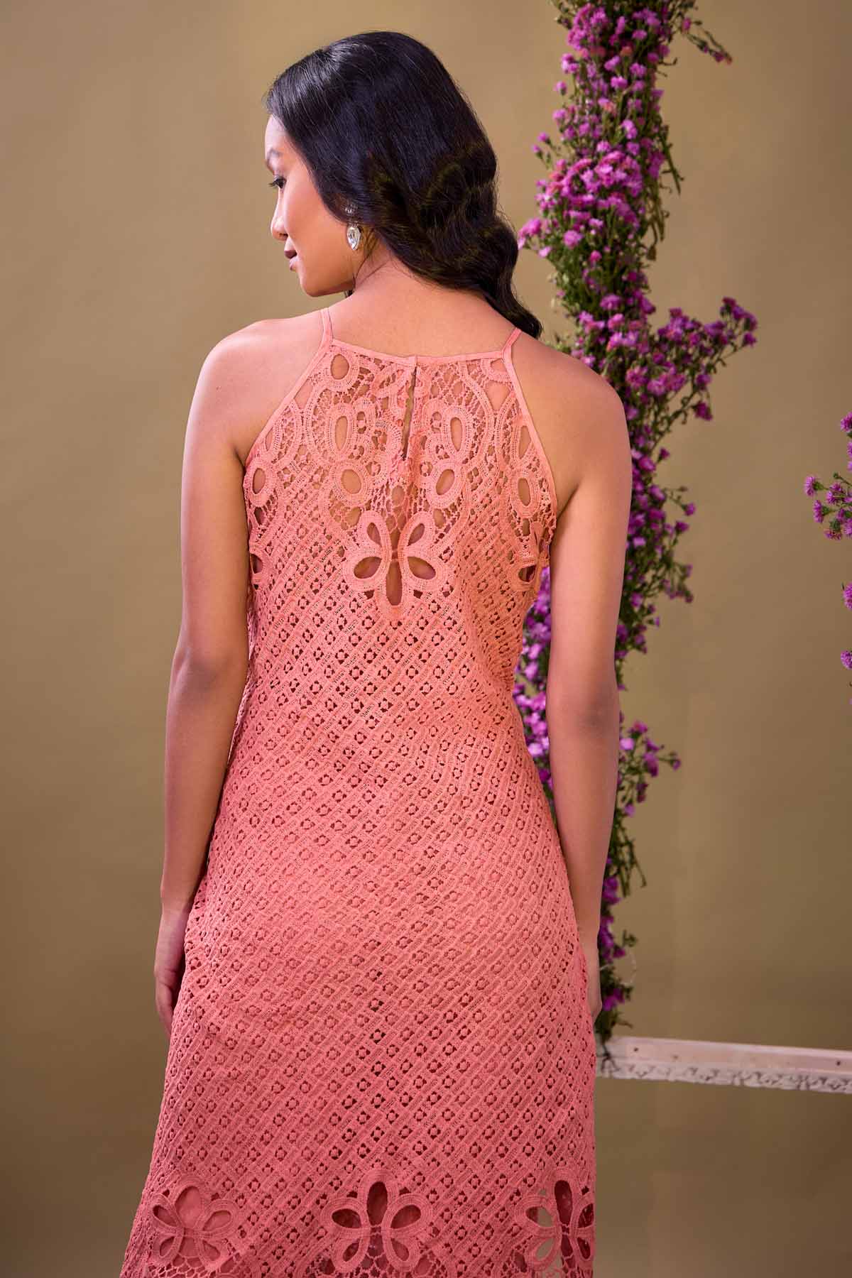 Old Rose Mirror Work Kurta Set