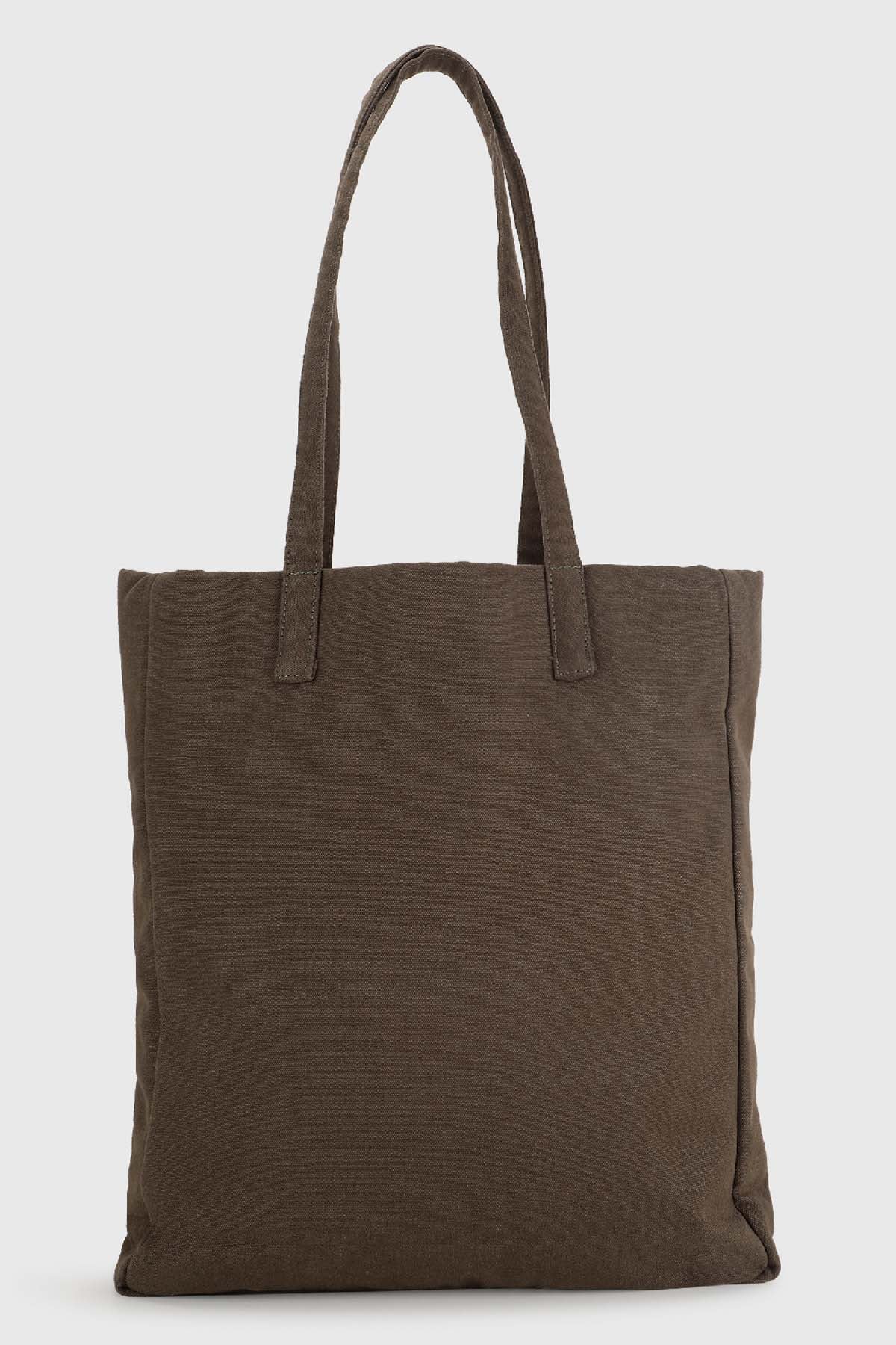 Olive Embroidered Tote Bag