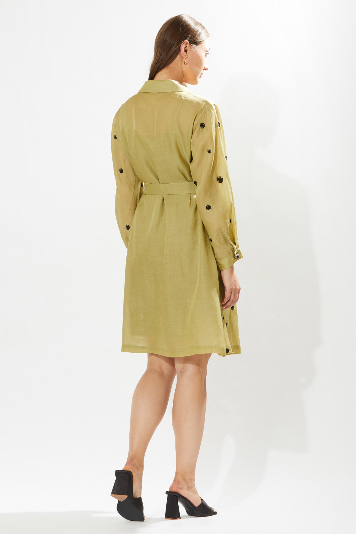 Olive Green Floral Coat