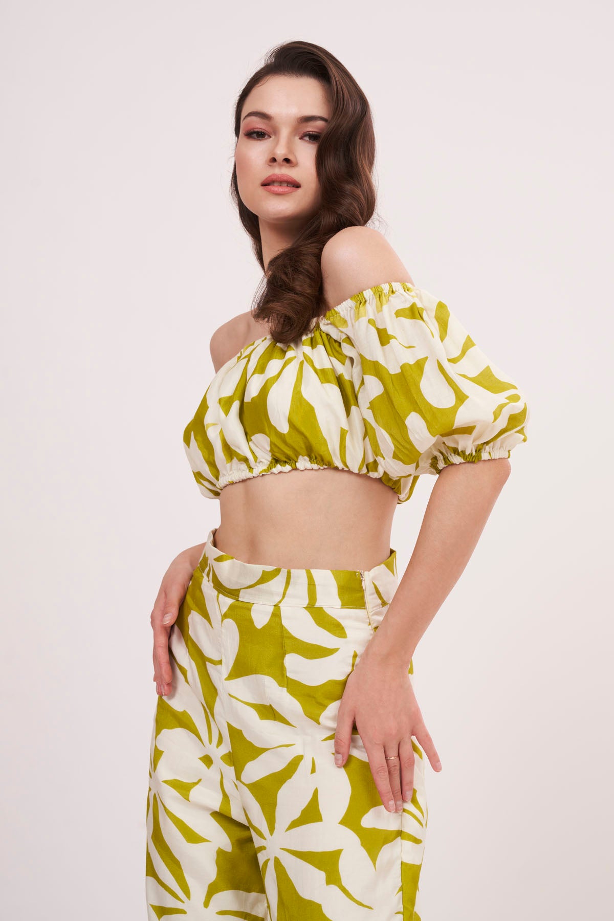 Olive Green Muslin Co-ord Set