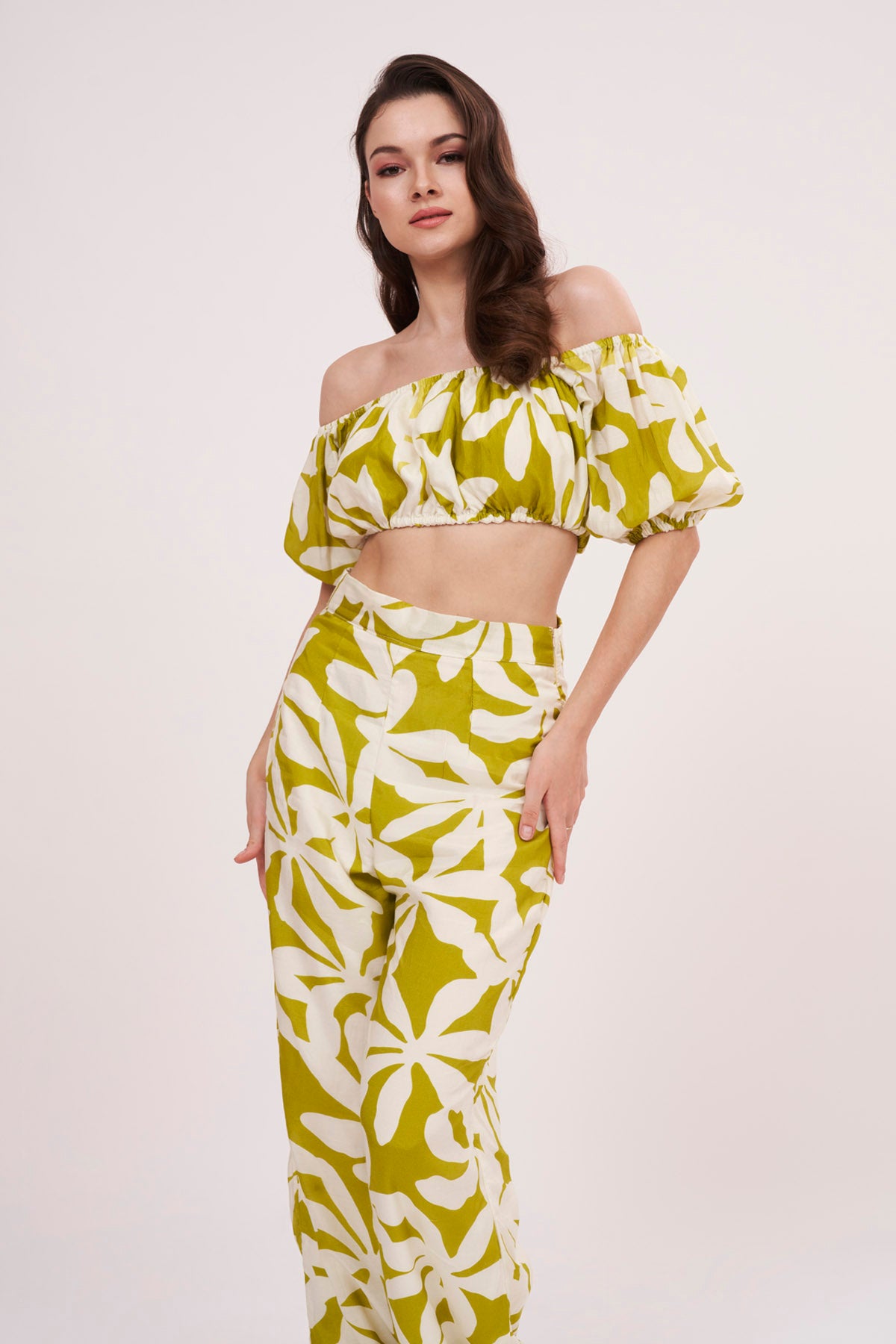 Olive Green Muslin Co-ord Set