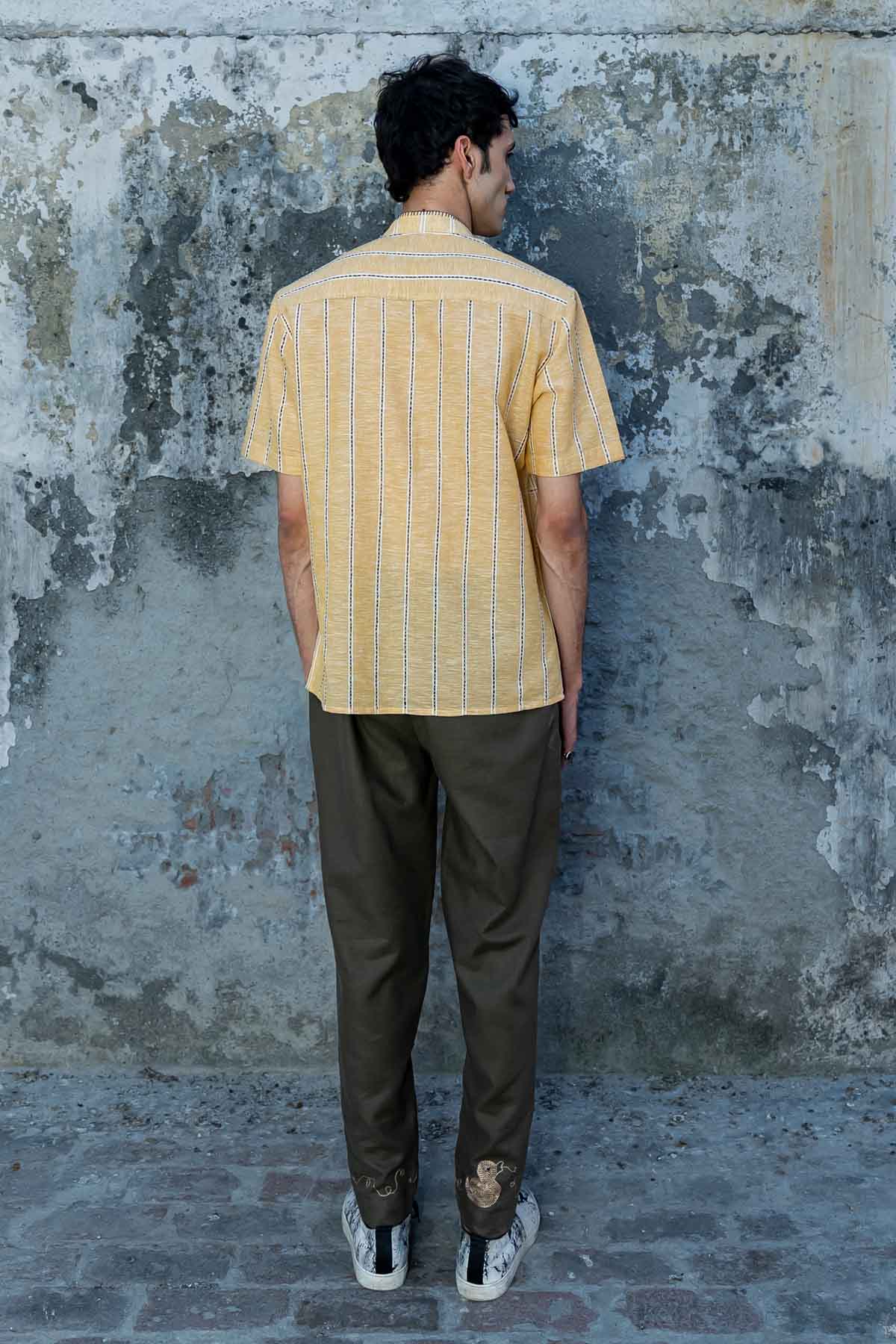 Olive Stitch Detailed Pants