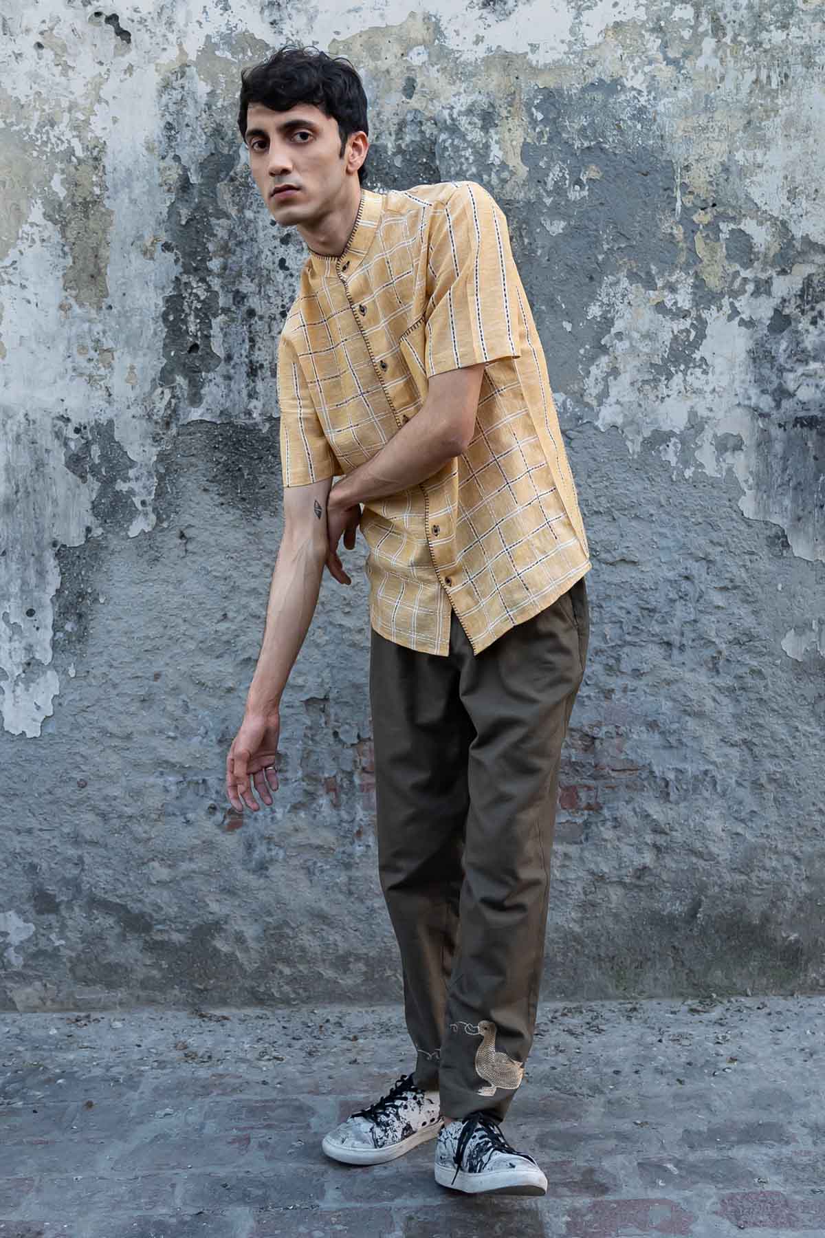 Olive Stitch Detailed Pants