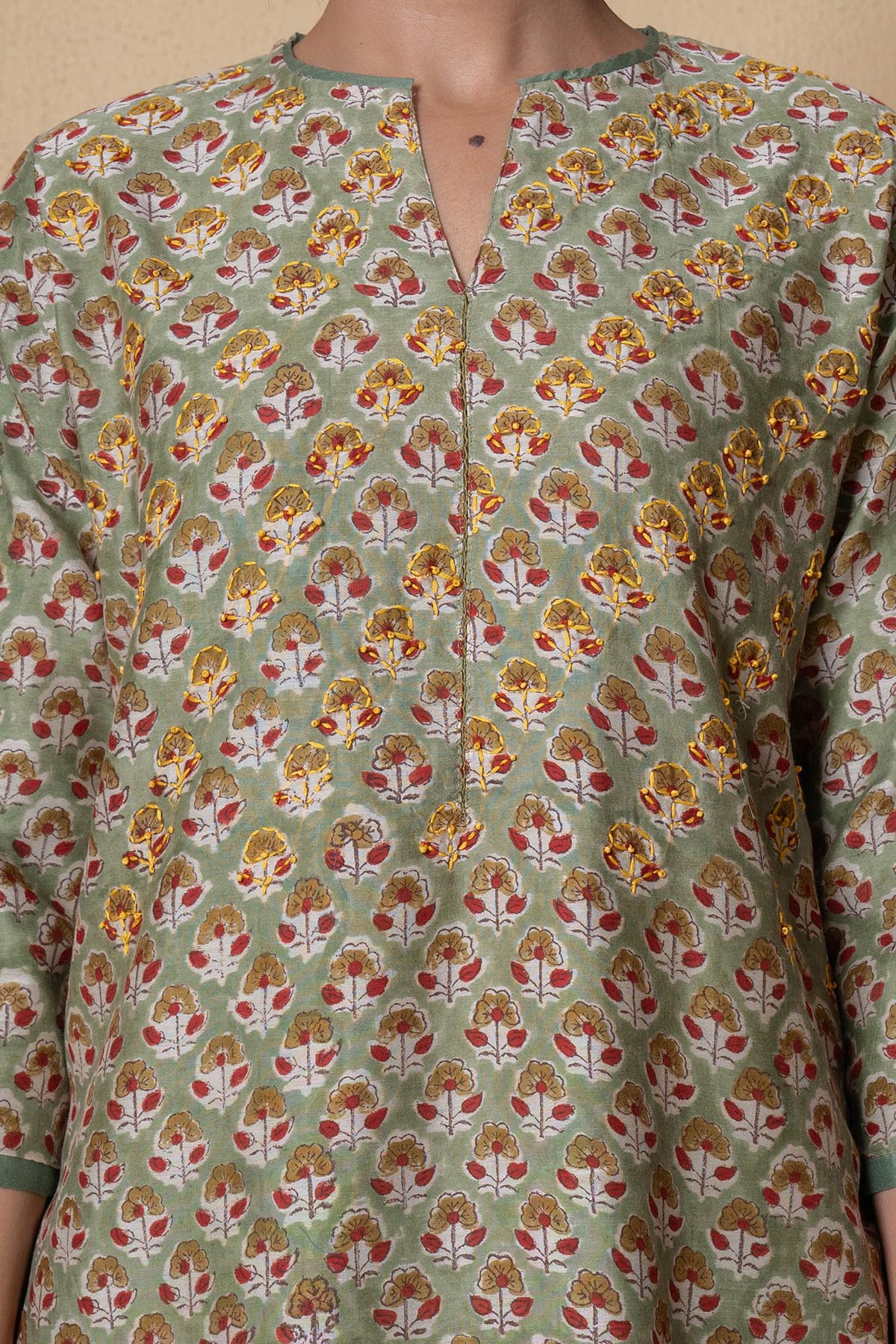 Olive Chanderi Kurta And Pants