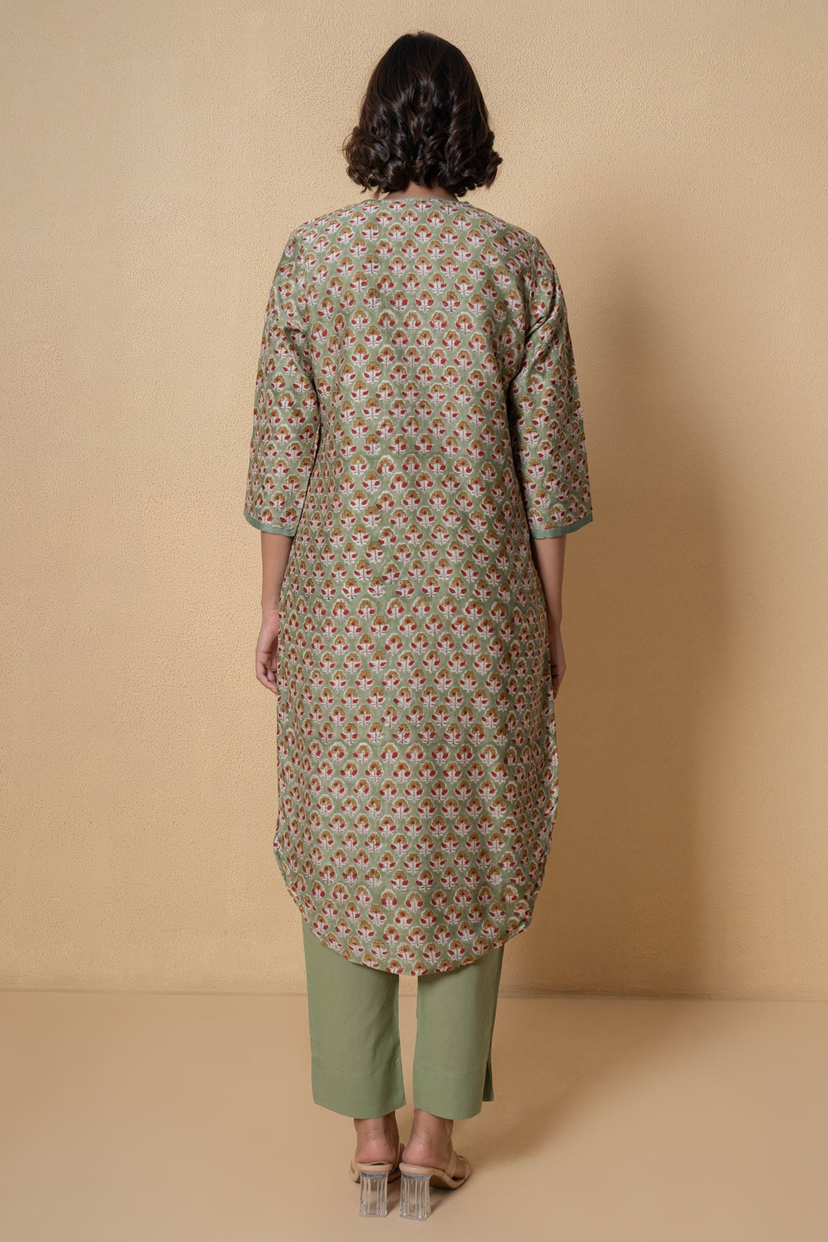 Olive Chanderi Kurta And Pants