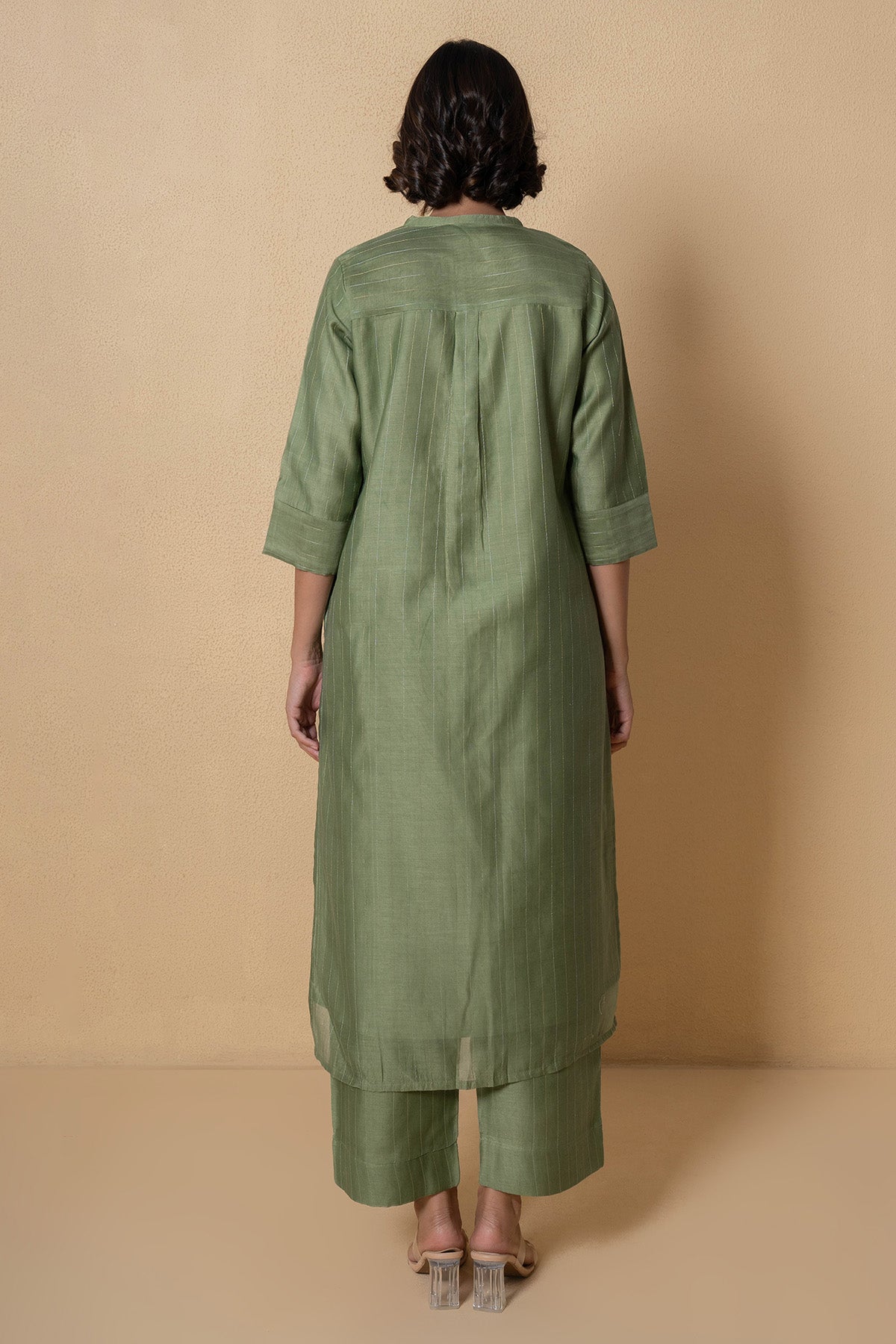 Olive Chanderi Kurta & Pants