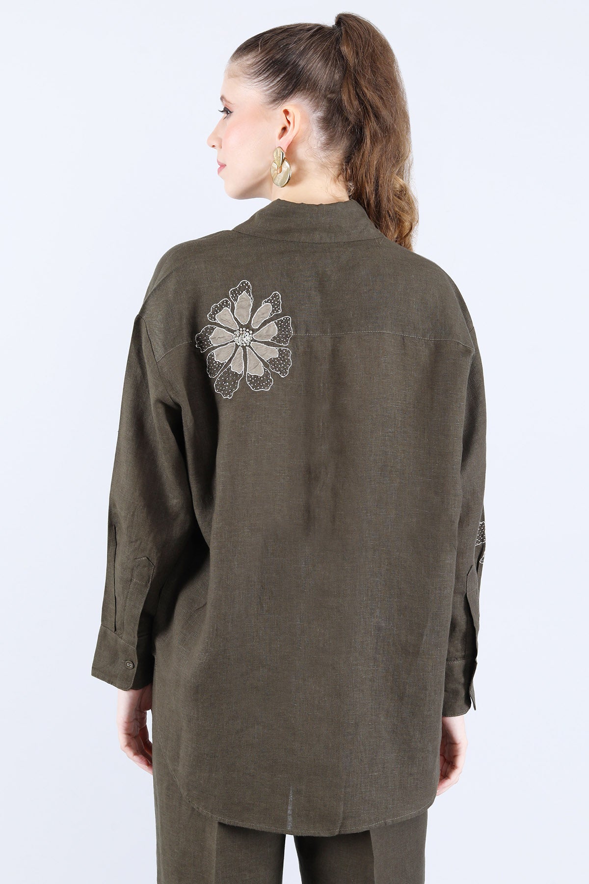 Olive Embroidered Shirt & Pant