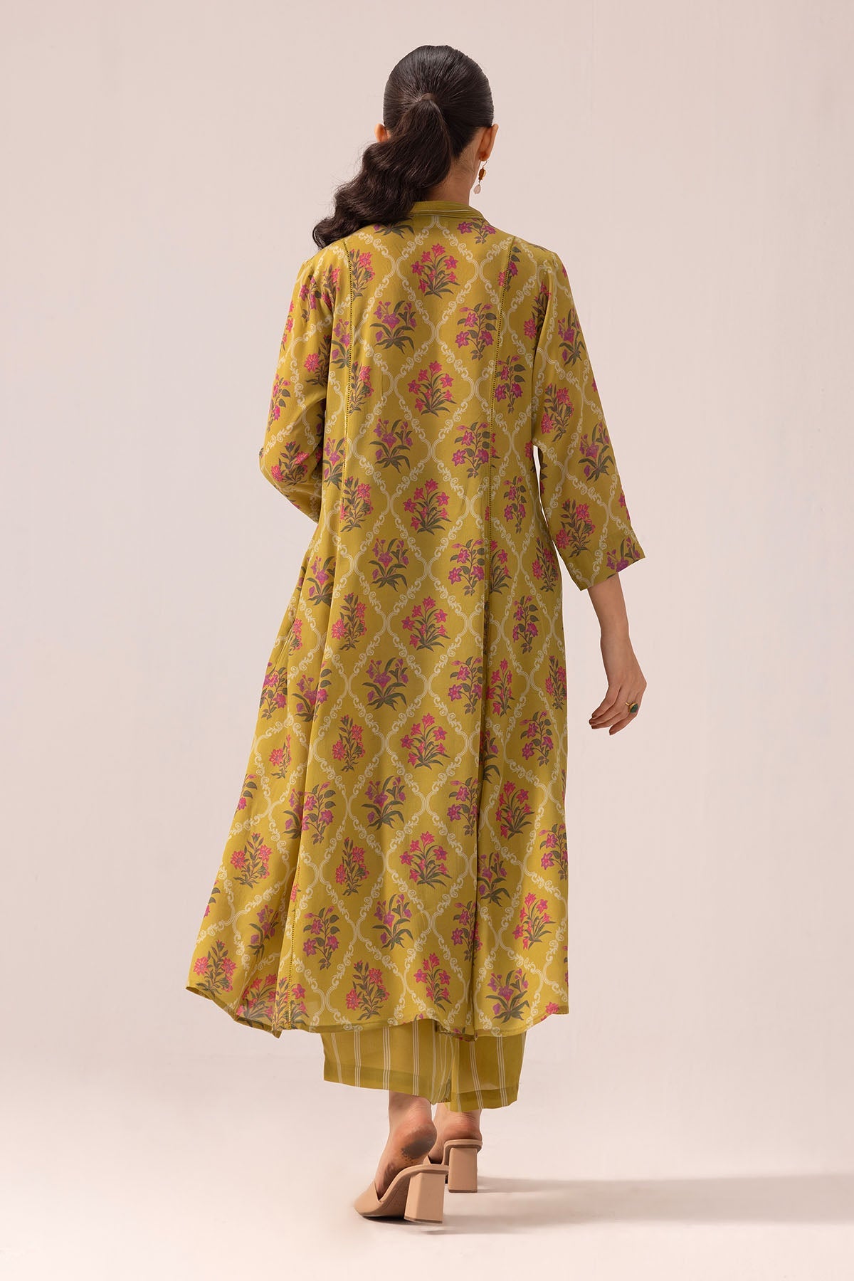Buy Olive Green A-Line Kurta & Pant By Label Shreya Sharma For Women Online at ScrollnShops