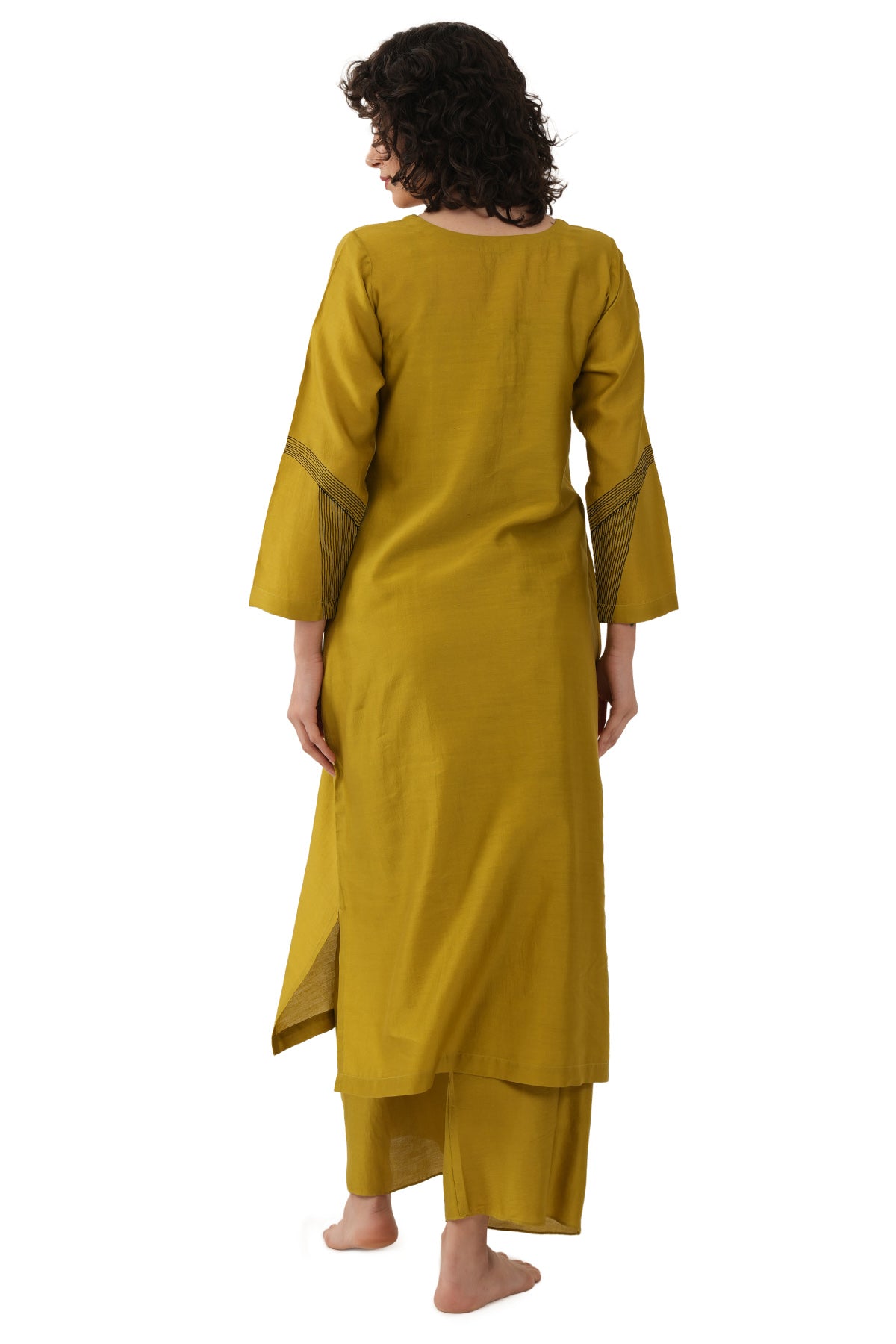 Olive Green Chanderi Kurta Pant