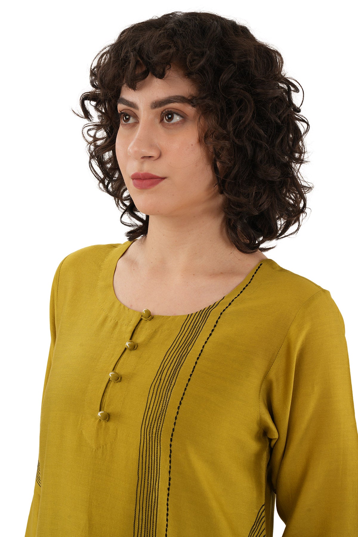 Olive Green Chanderi Kurta Pant