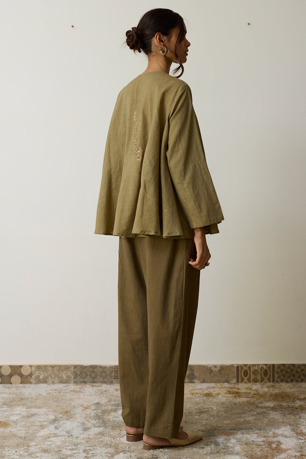 Olive Green Cotton Co-ord Set