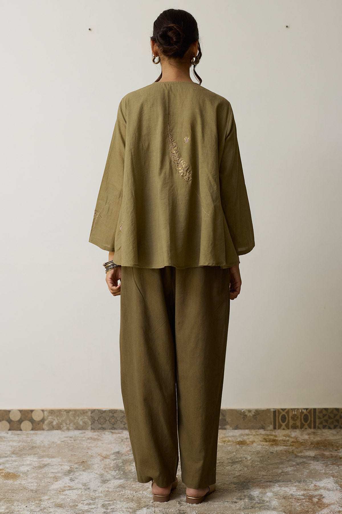 Olive Green Cotton Co-ord Set