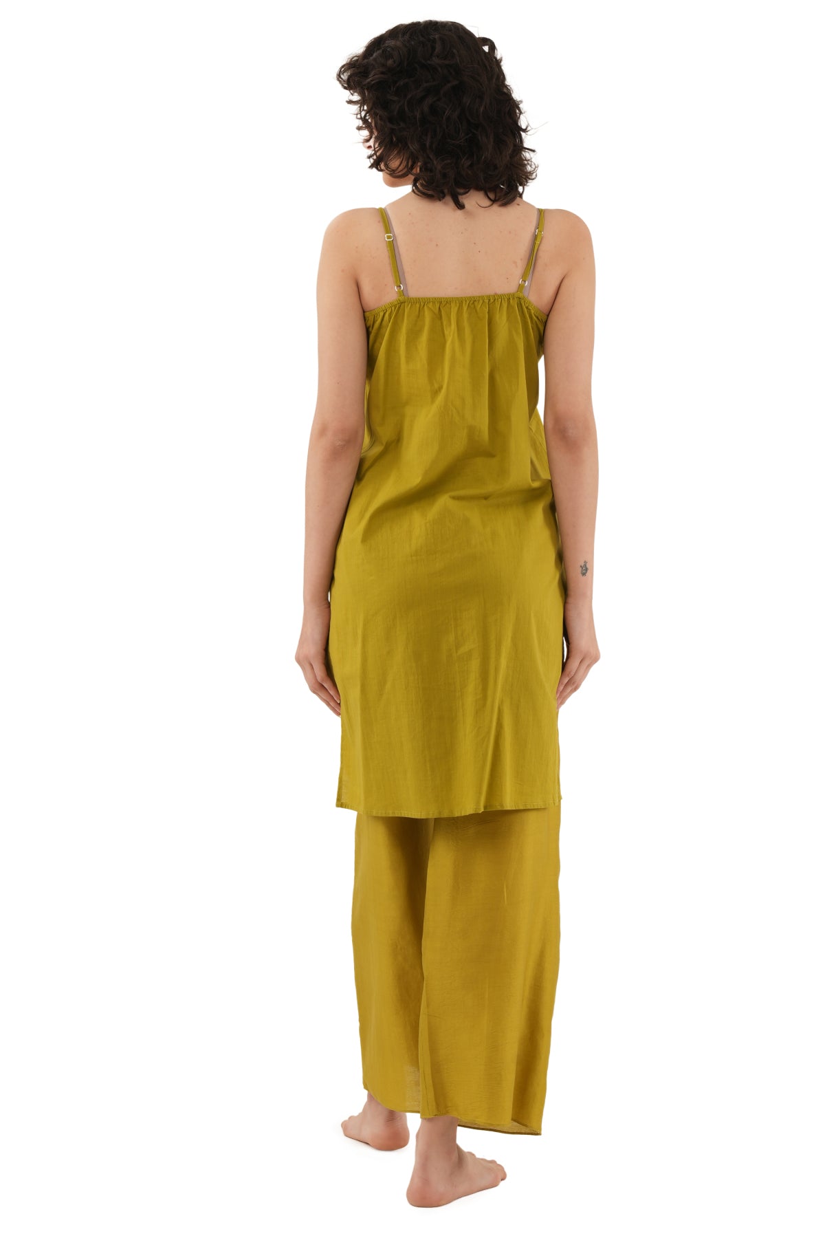 Olive Green Cotton Kurta Set