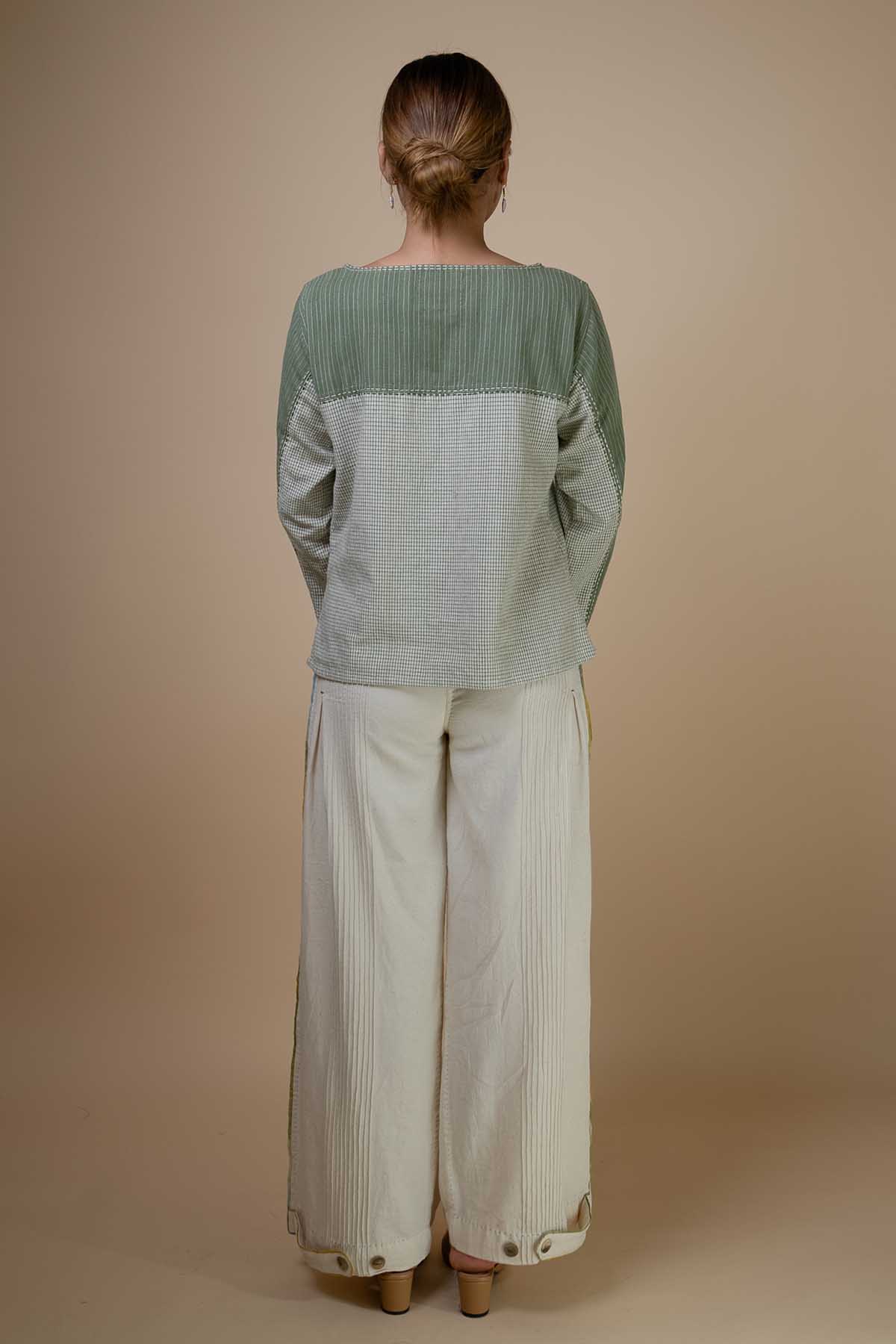 Olive Kala Cotton Asymmetric Top