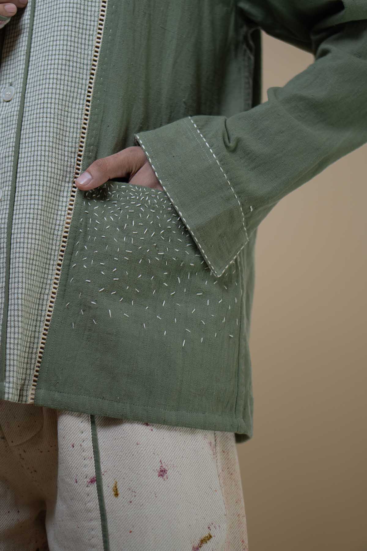 Olive Kala Cotton Melange Shirt