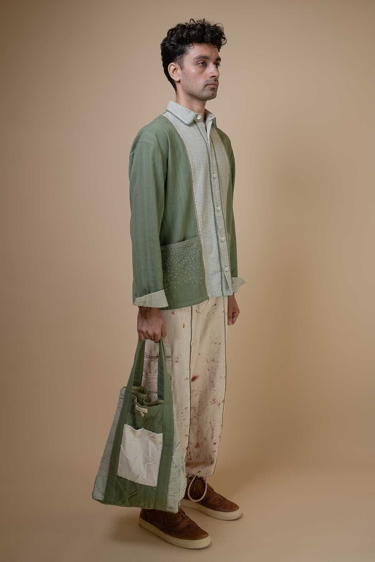 Olive Kala Cotton Melange Shirt