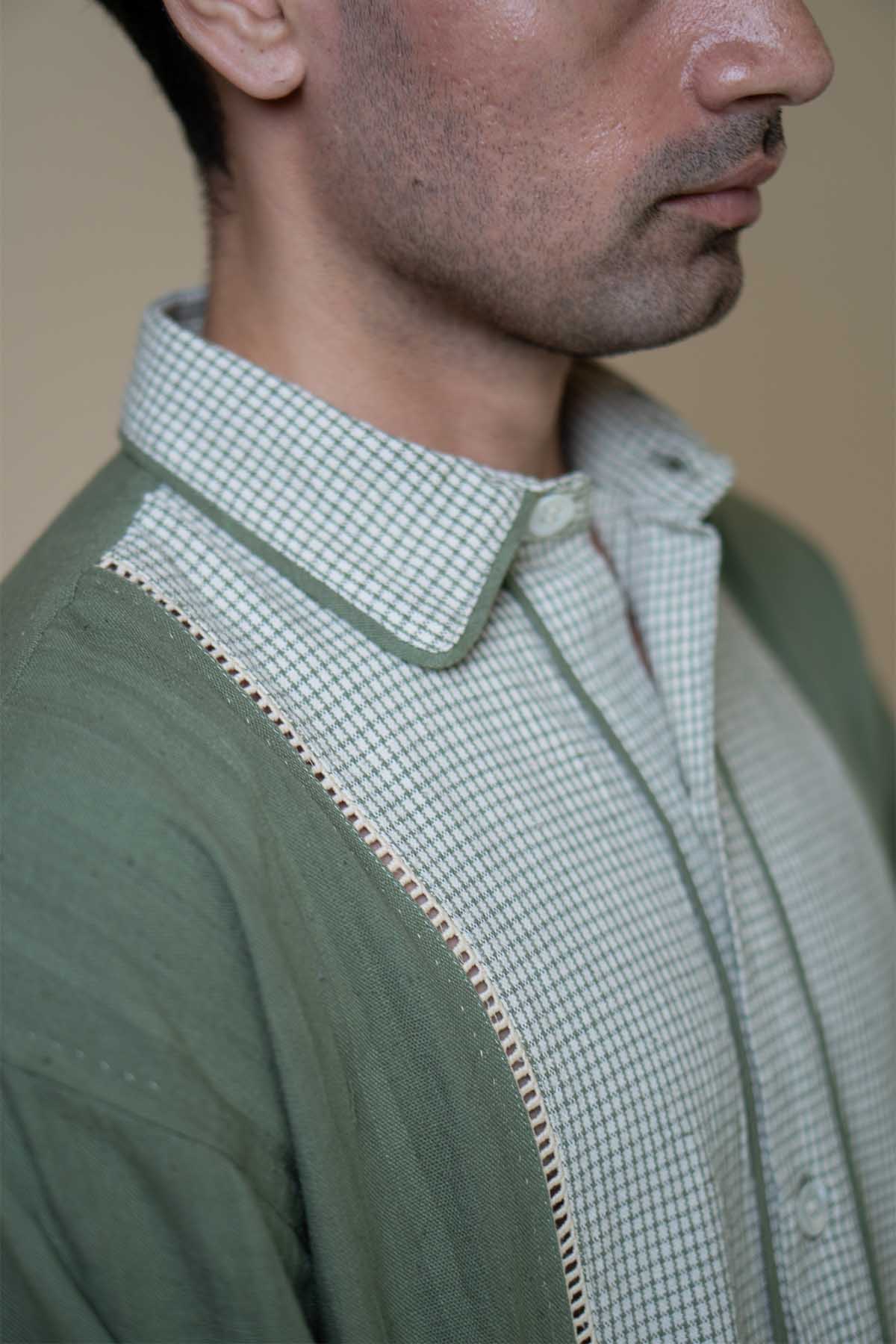 Olive Kala Cotton Melange Shirt