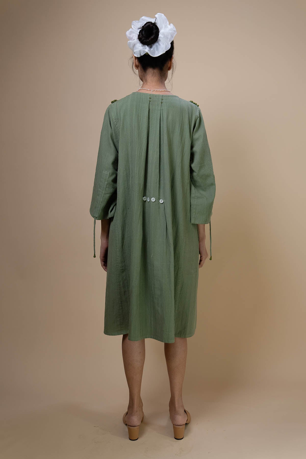 Olive Kala Cotton Ruched Dress