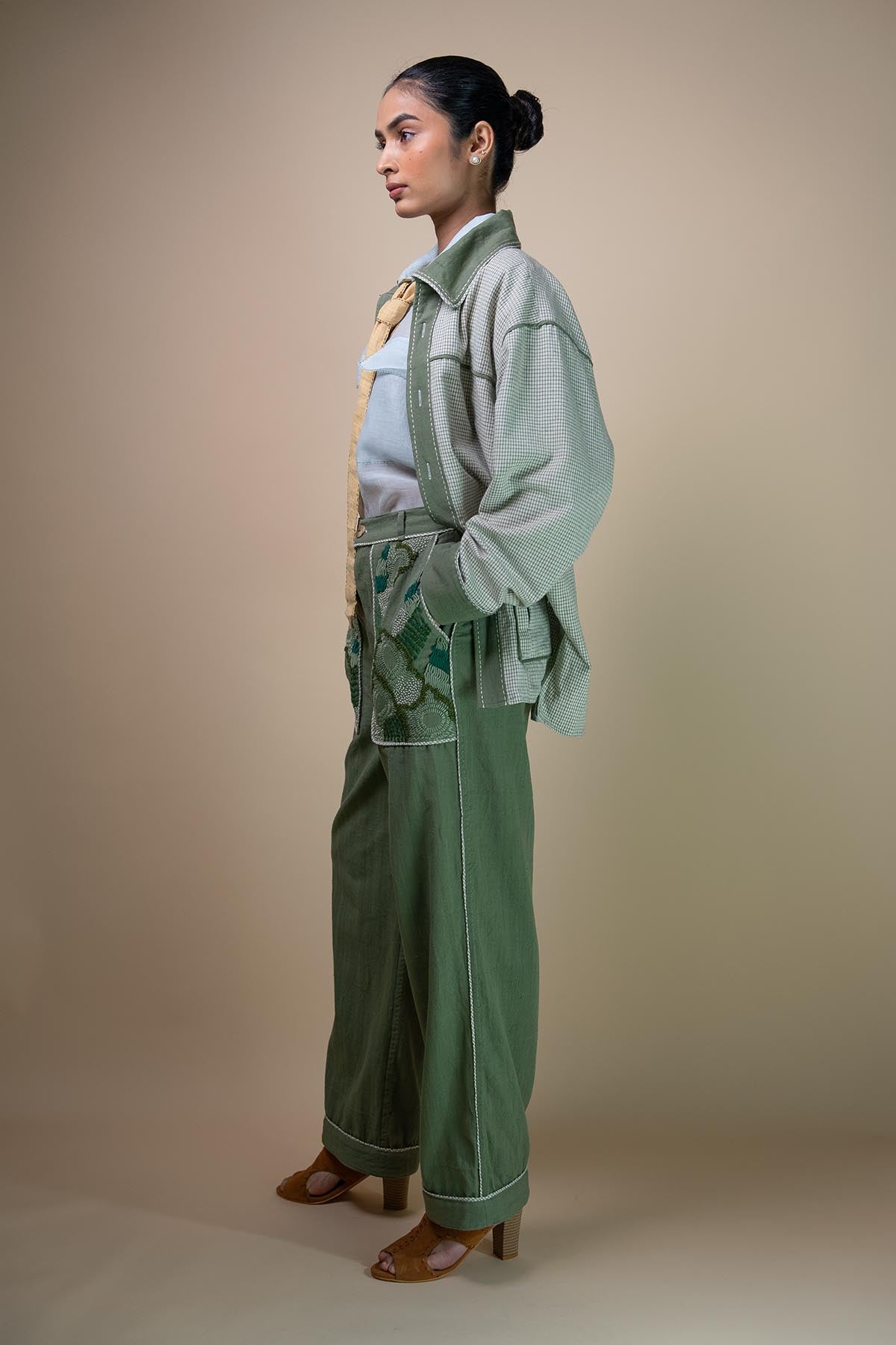 Olive Pocket Straight Pants