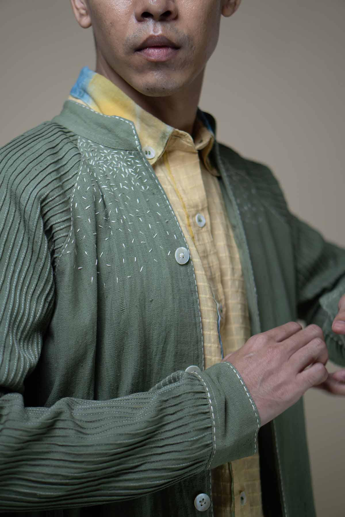 Olive Raglan Sleeves Jacket