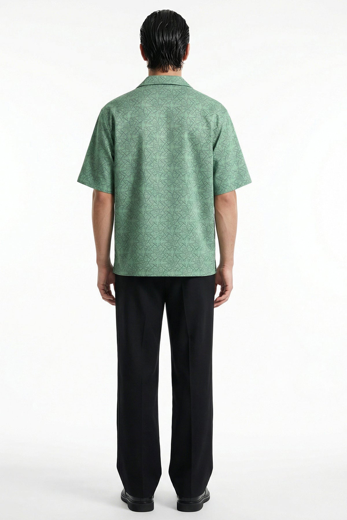 Olive Viscose Collared Shirt