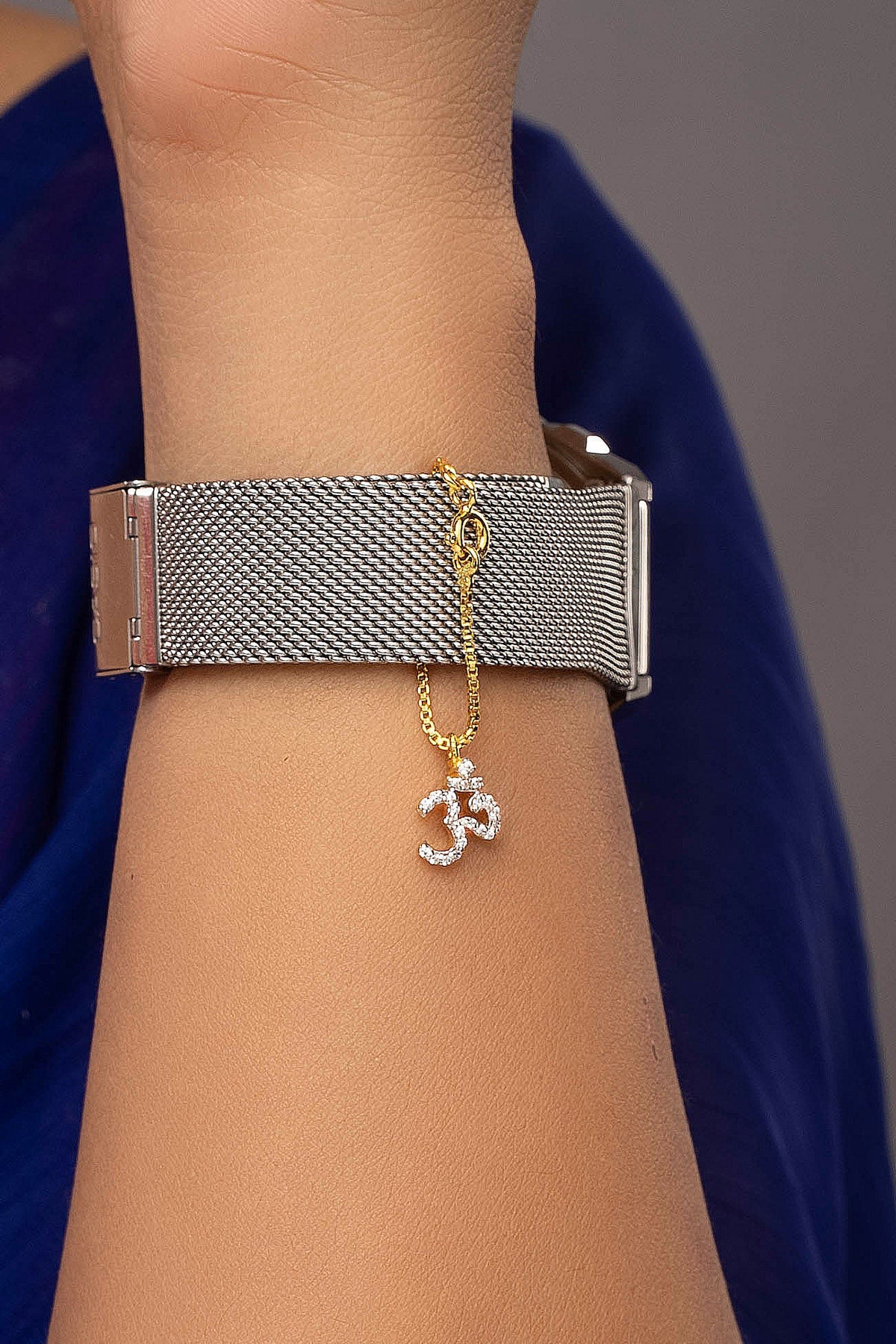 Buy Om Diamond Silver Watch Charm for women by Sica online available at scrollnshops